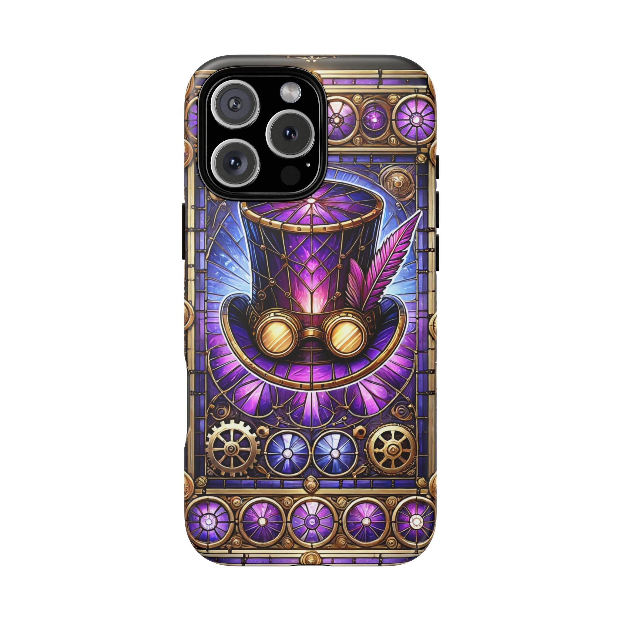 Stained Glass Steampunk iPhone Case – 3D Full-Wrap Protective Phone Cover With TPU Liner