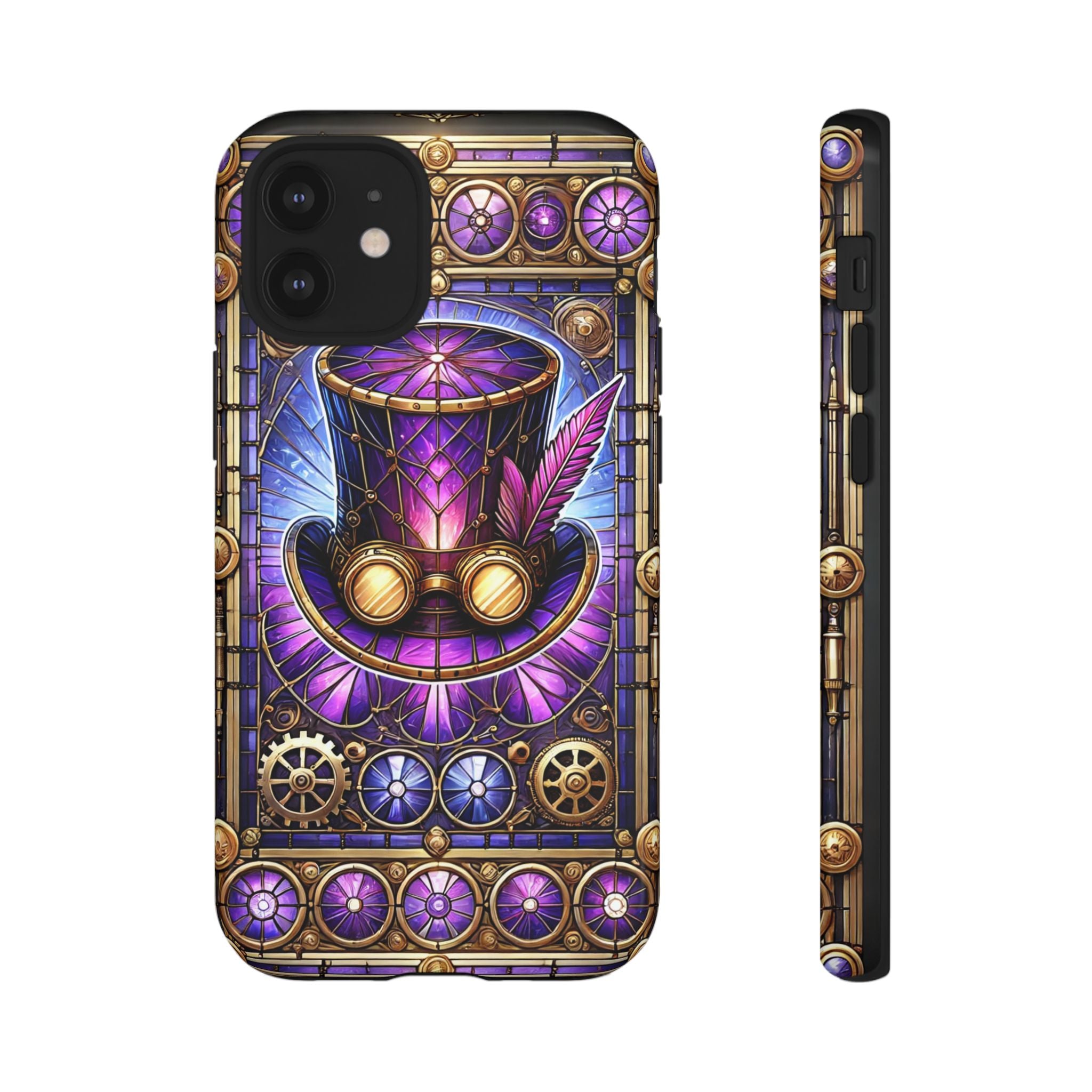 Stained Glass Steampunk iPhone Case – 3D Full-Wrap Protective Phone Cover With TPU Liner