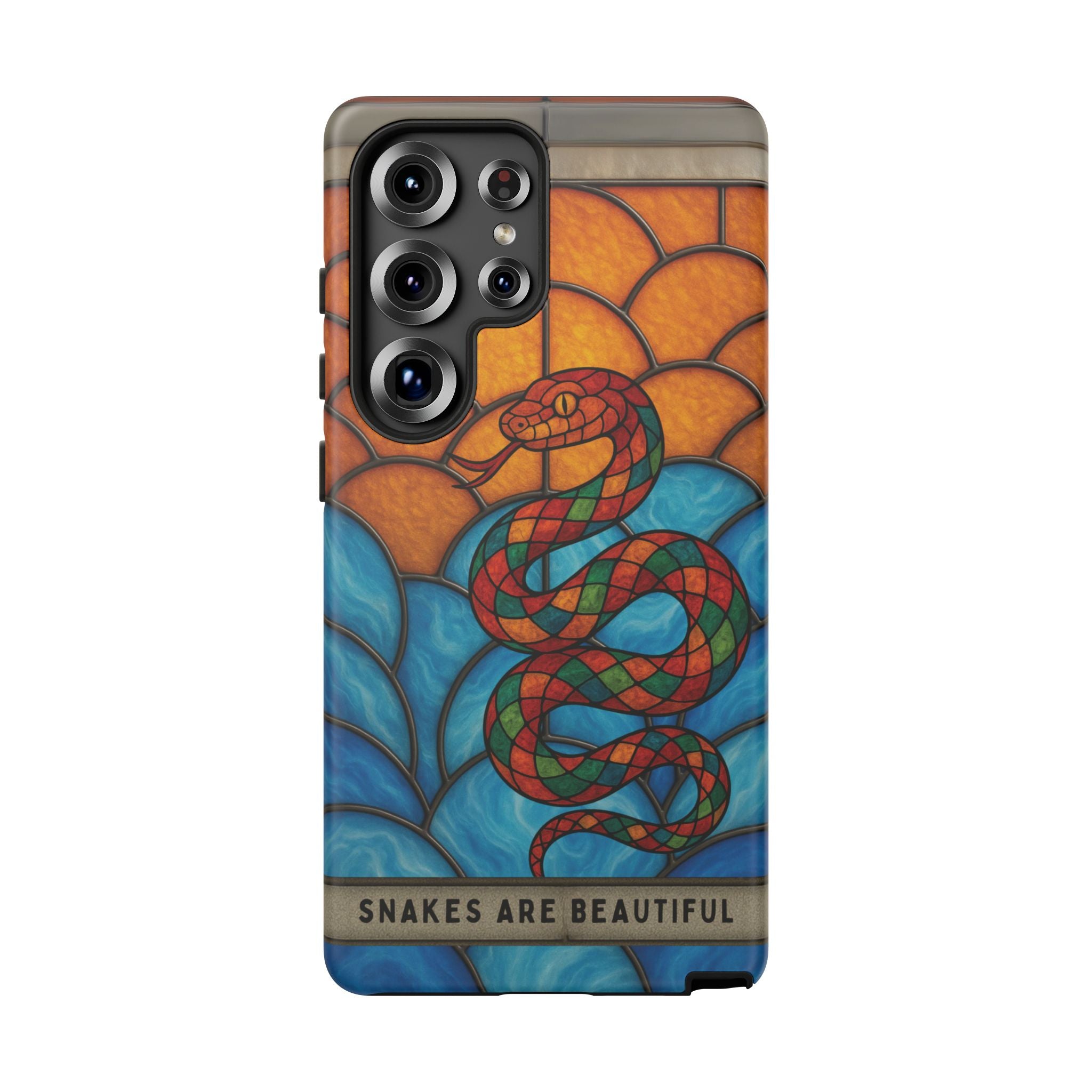 Snakes Are Beautiful Stained Glass Phone Case, Colorful Reptile Design Phone Cover, Nature Lovers Reptile Phone Case, Danger Noodle Case