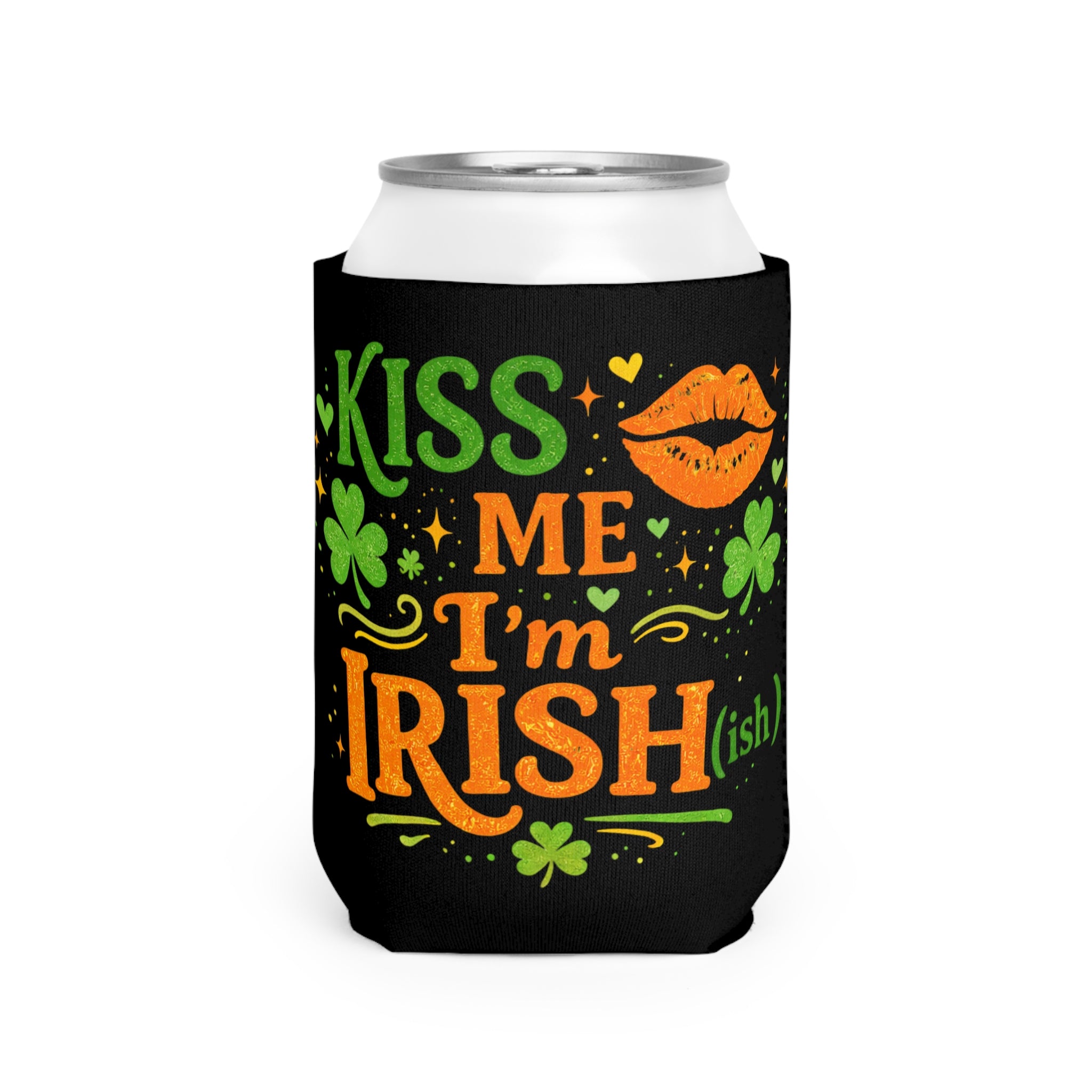 Kiss Me I'm Irish Can Cooler Sleeve — St. Patrick's Day Beer Koozie