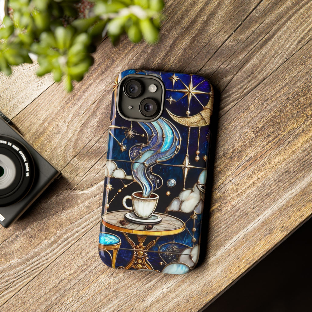 Celestial Stained Glass Coffee iPhone Case – Shockproof 3D Wrap