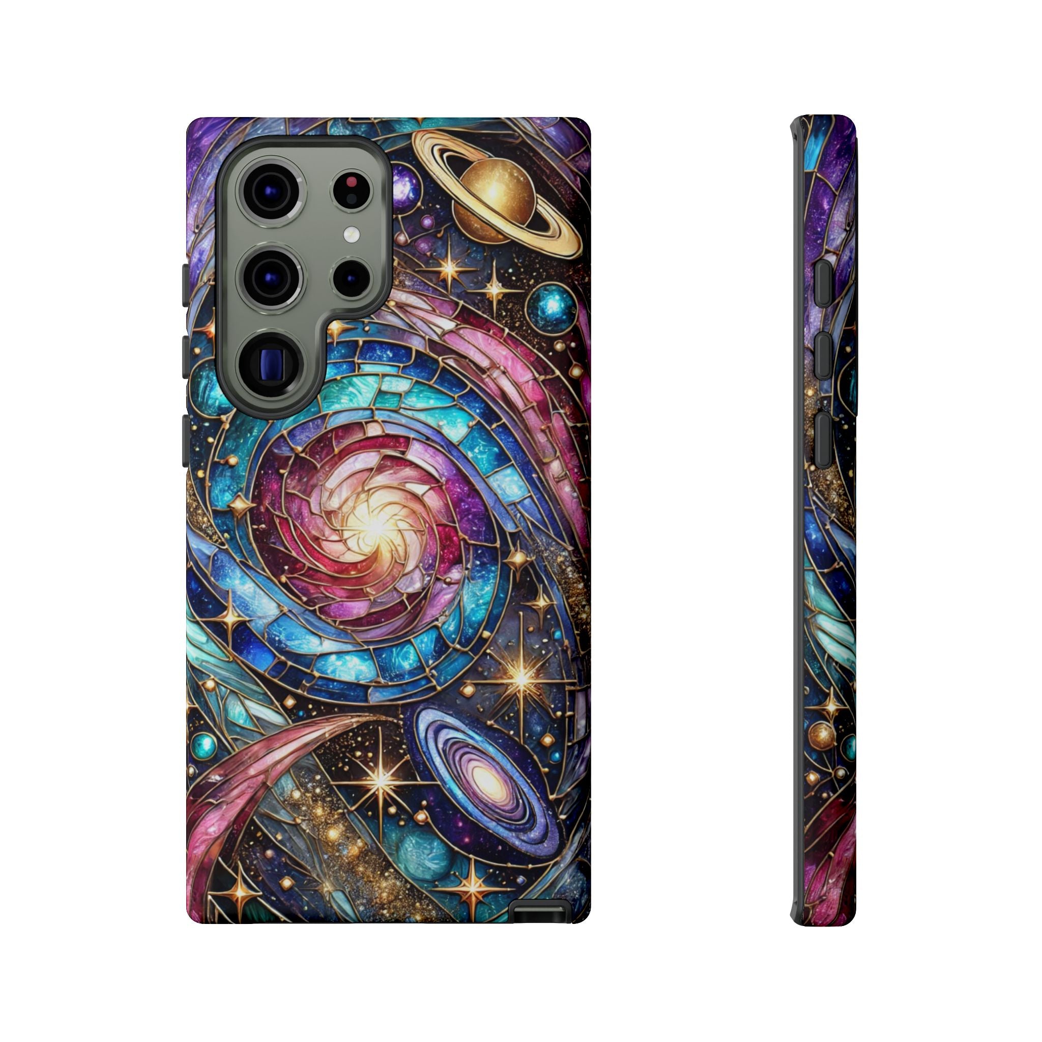 Stained Glass Celestial Android Phone Case – 3D Galaxy Full-Wrap Protective Cover with TPU Liner