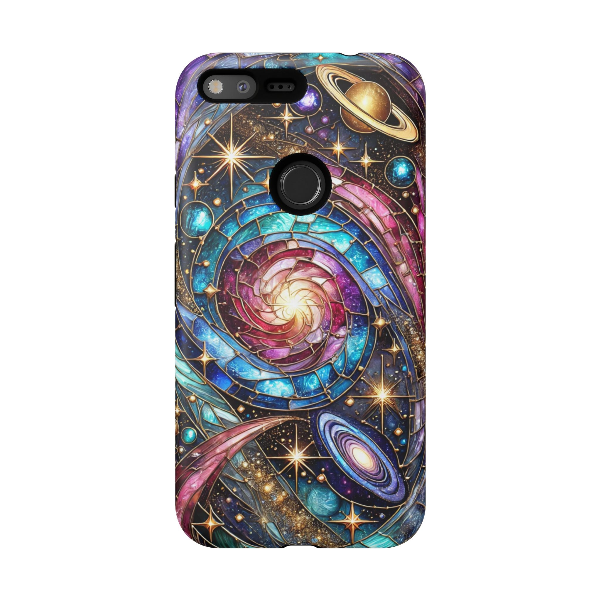 Stained Glass Celestial Android Phone Case – 3D Galaxy Full-Wrap Protective Cover with TPU Liner
