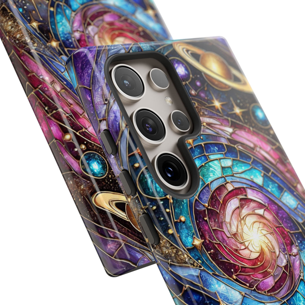 Stained Glass Celestial Android Phone Case – 3D Galaxy Full-Wrap Protective Cover with TPU Liner