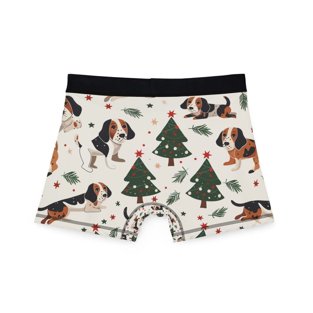 Beagle Christmas Boxers — Holiday Dog Print Men's Boxer Briefs