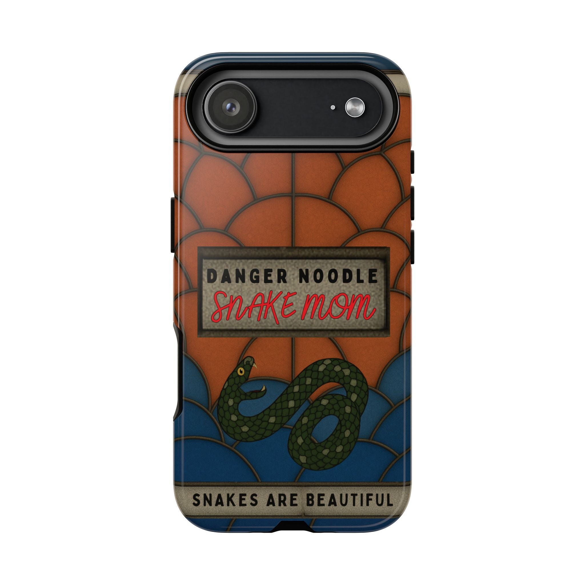 Danger Noodle Snake Mom Phone Case | Snakes Are Beautiful |Stained Glass Snake Art | Funny Snake Lover Gift |  Reptile Mom Phone Cover