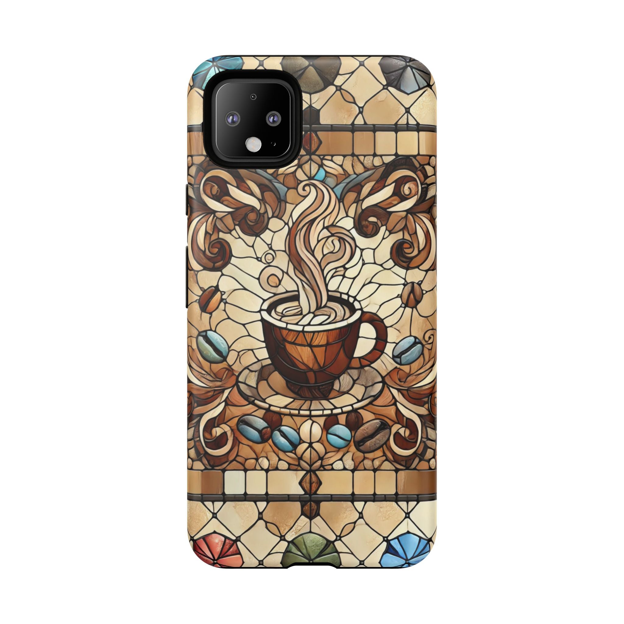 Stained Glass Coffee Android Phone Case – Shockproof TPU, 3D Wrap