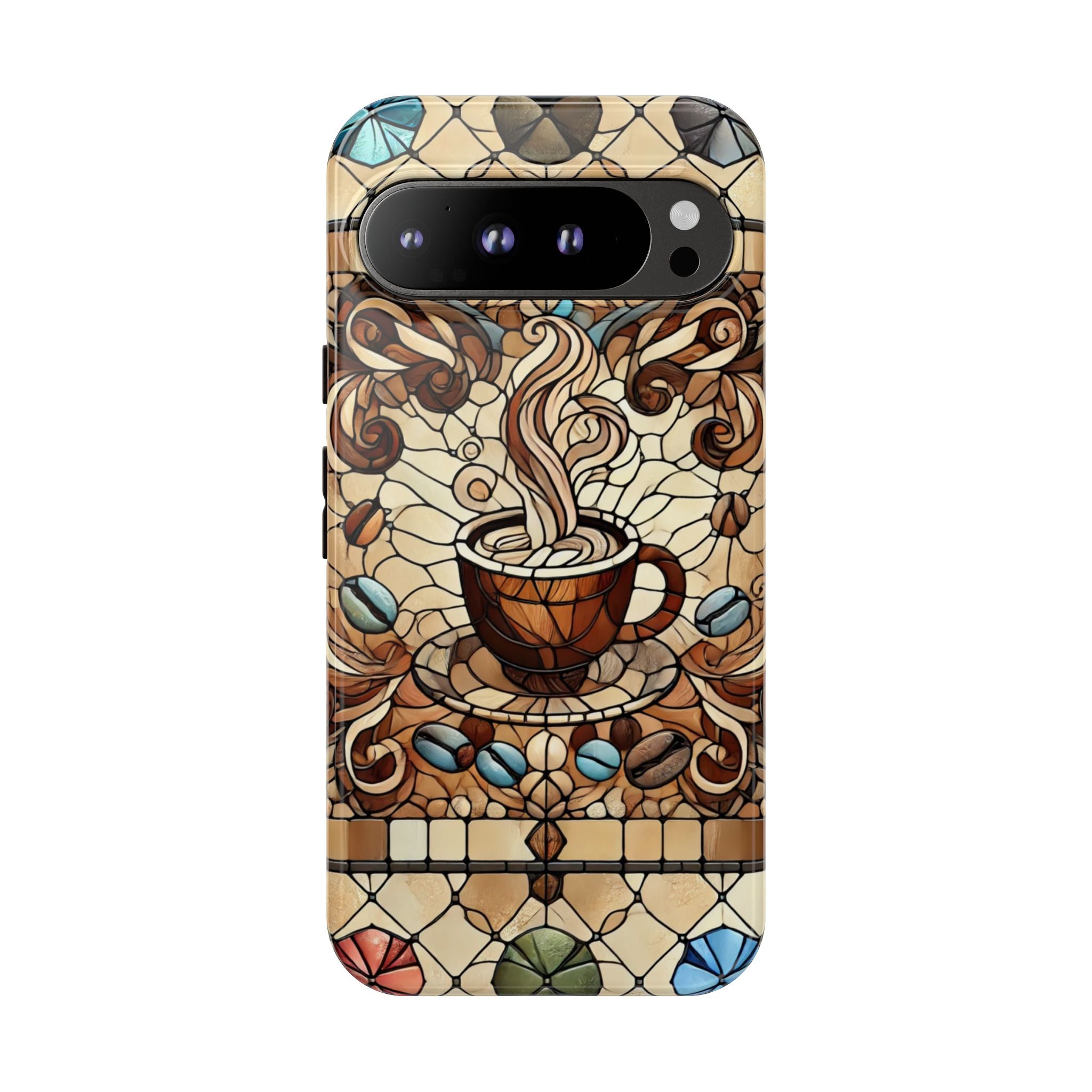 Stained Glass Coffee Android Phone Case – Shockproof TPU, 3D Wrap