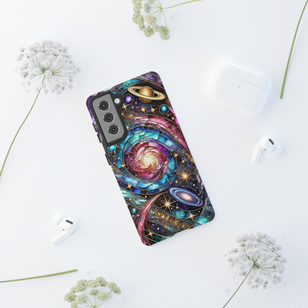 Stained Glass Celestial Android Phone Case – 3D Galaxy Full-Wrap Protective Cover with TPU Liner