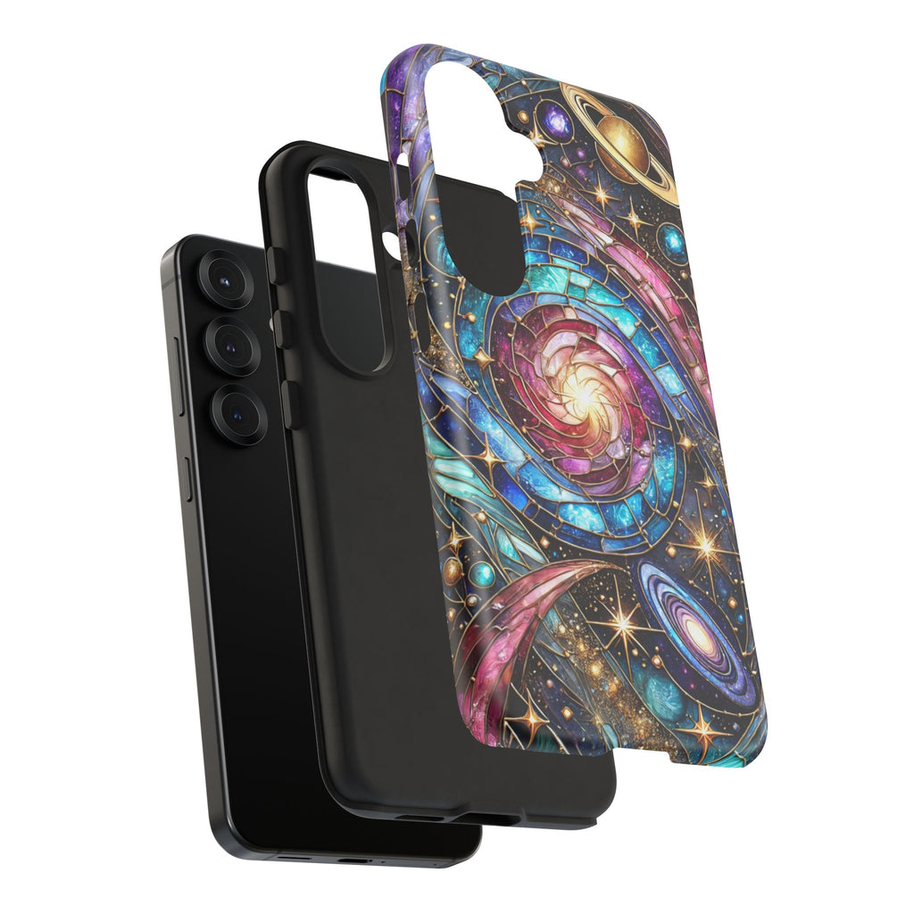 Stained Glass Celestial Android Phone Case – 3D Galaxy Full-Wrap Protective Cover with TPU Liner