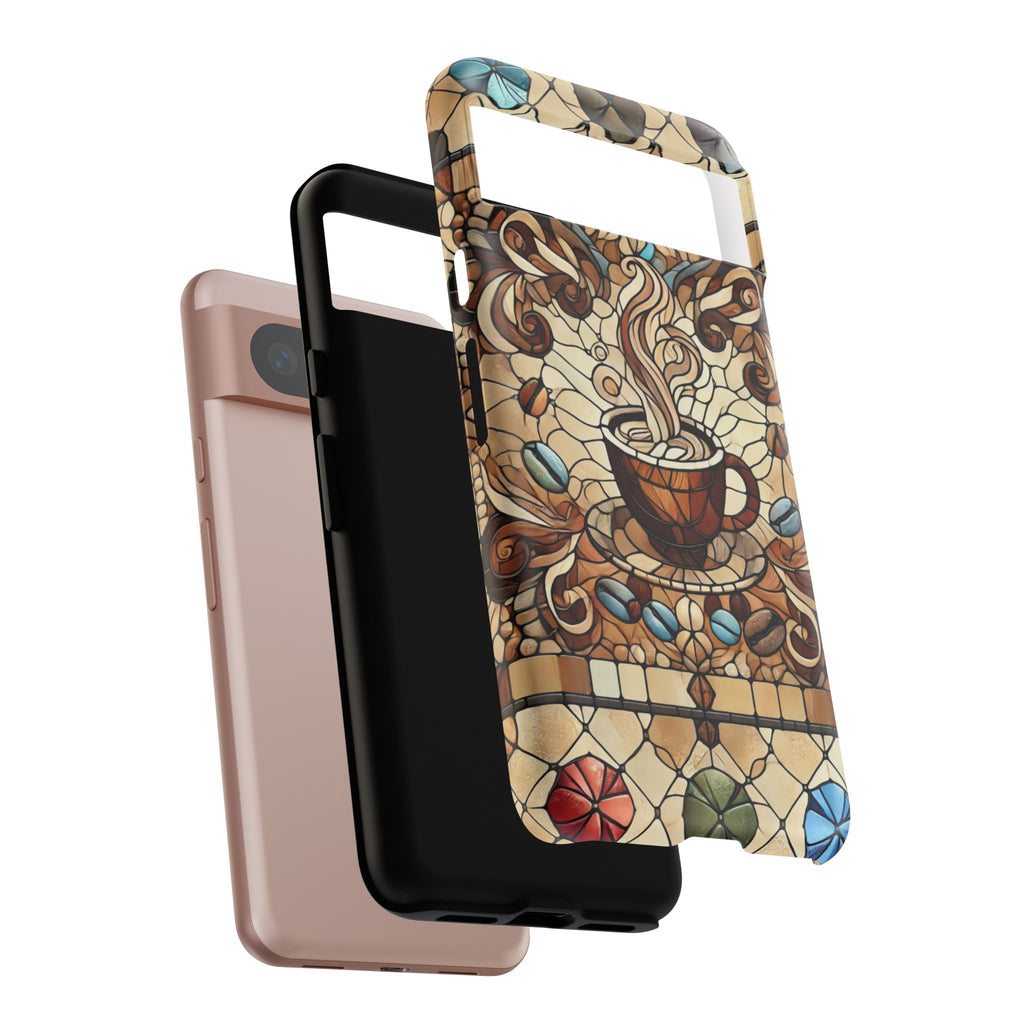 Stained Glass Coffee Android Phone Case – Shockproof TPU, 3D Wrap