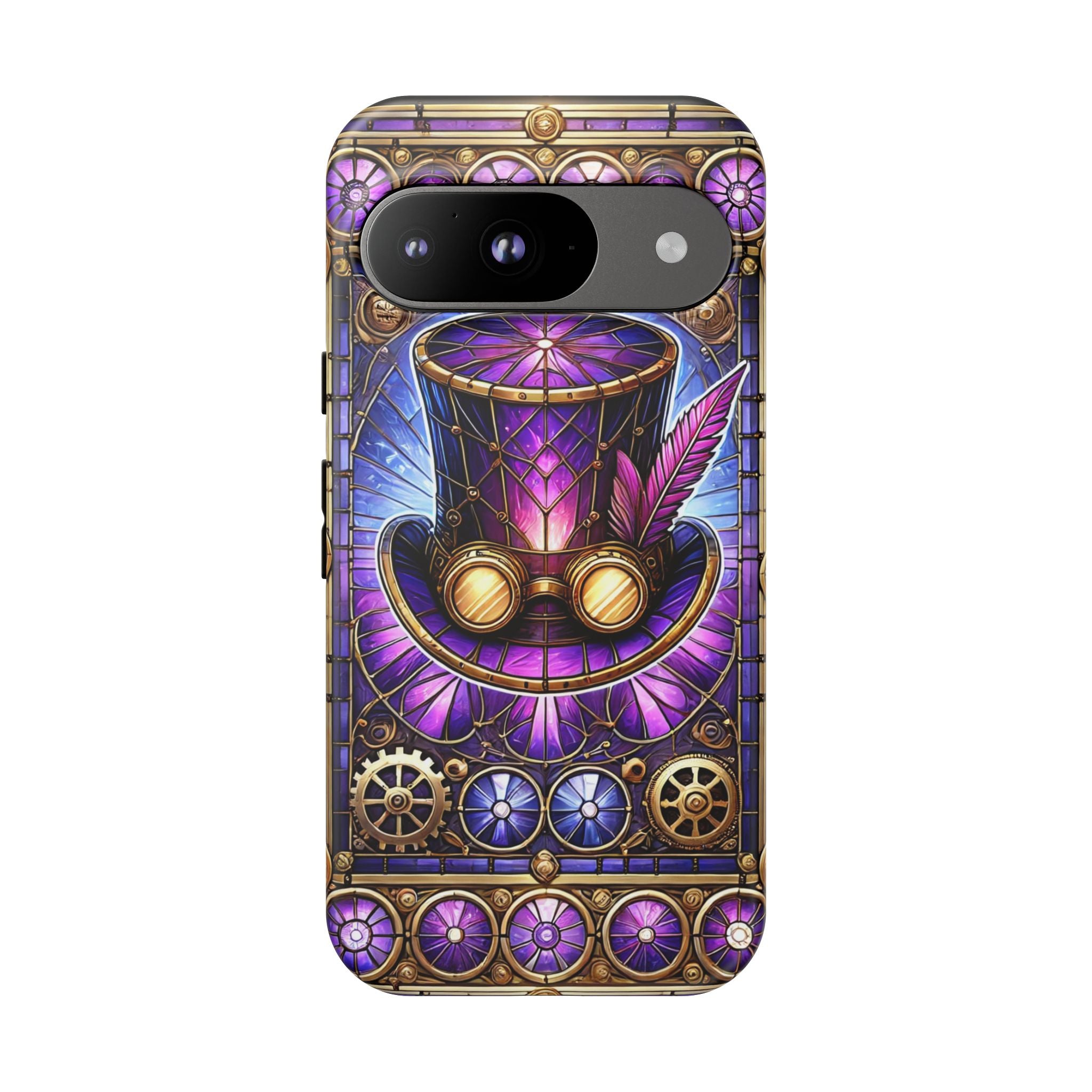 Stained Glass Steampunk Android Phone Case – 3D Full-Wrap Protective Cover with TPU Liner