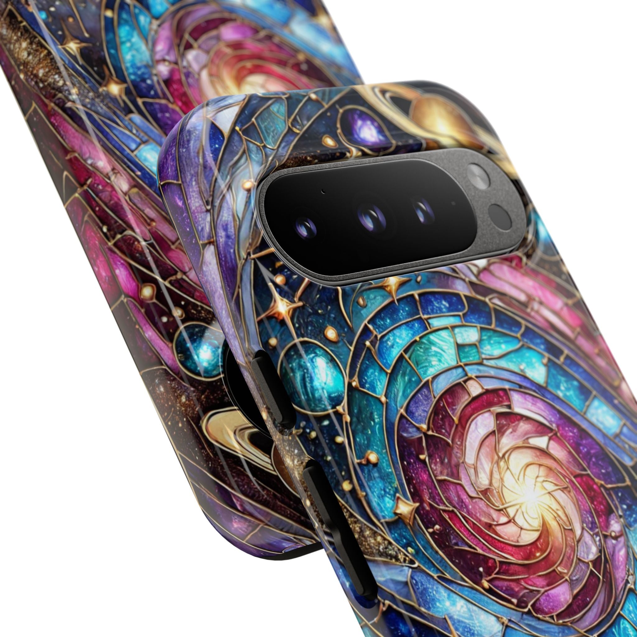 Stained Glass Celestial Android Phone Case – 3D Galaxy Full-Wrap Protective Cover with TPU Liner
