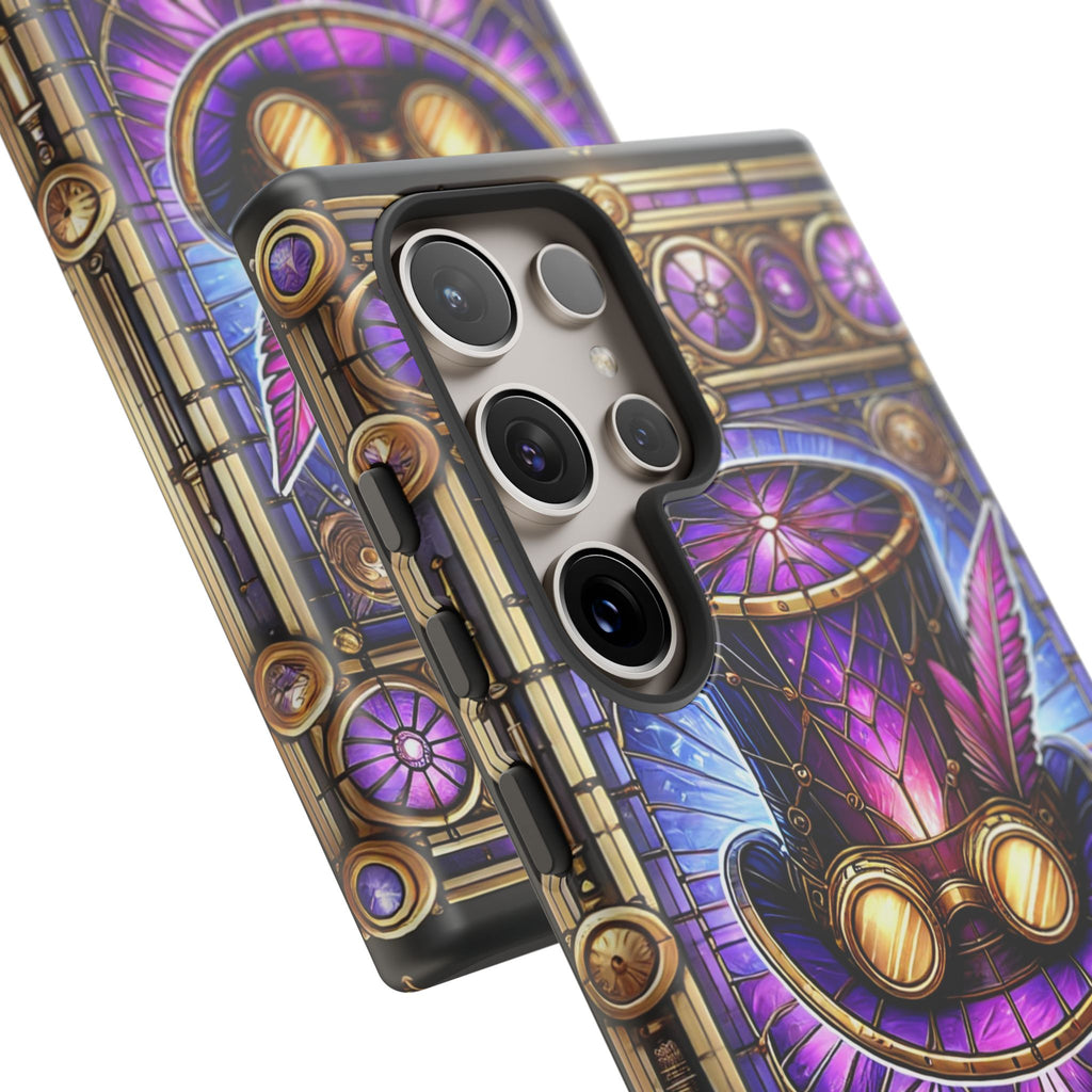 Stained Glass Steampunk Android Phone Case – 3D Full-Wrap Protective Cover with TPU Liner