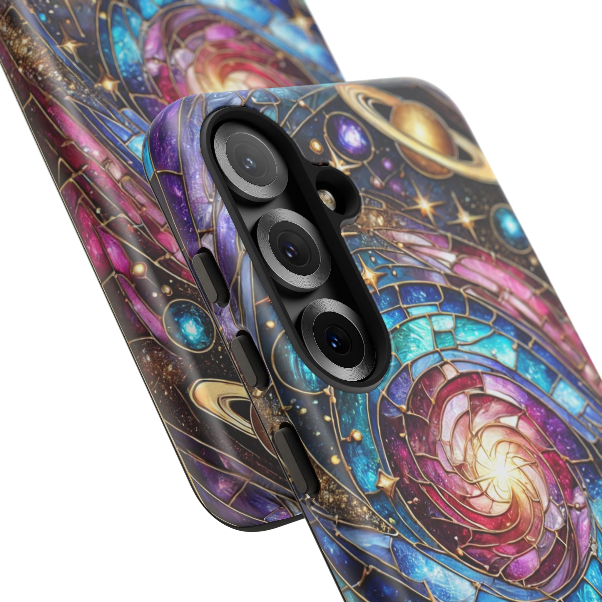 Stained Glass Celestial Android Phone Case – 3D Galaxy Full-Wrap Protective Cover with TPU Liner