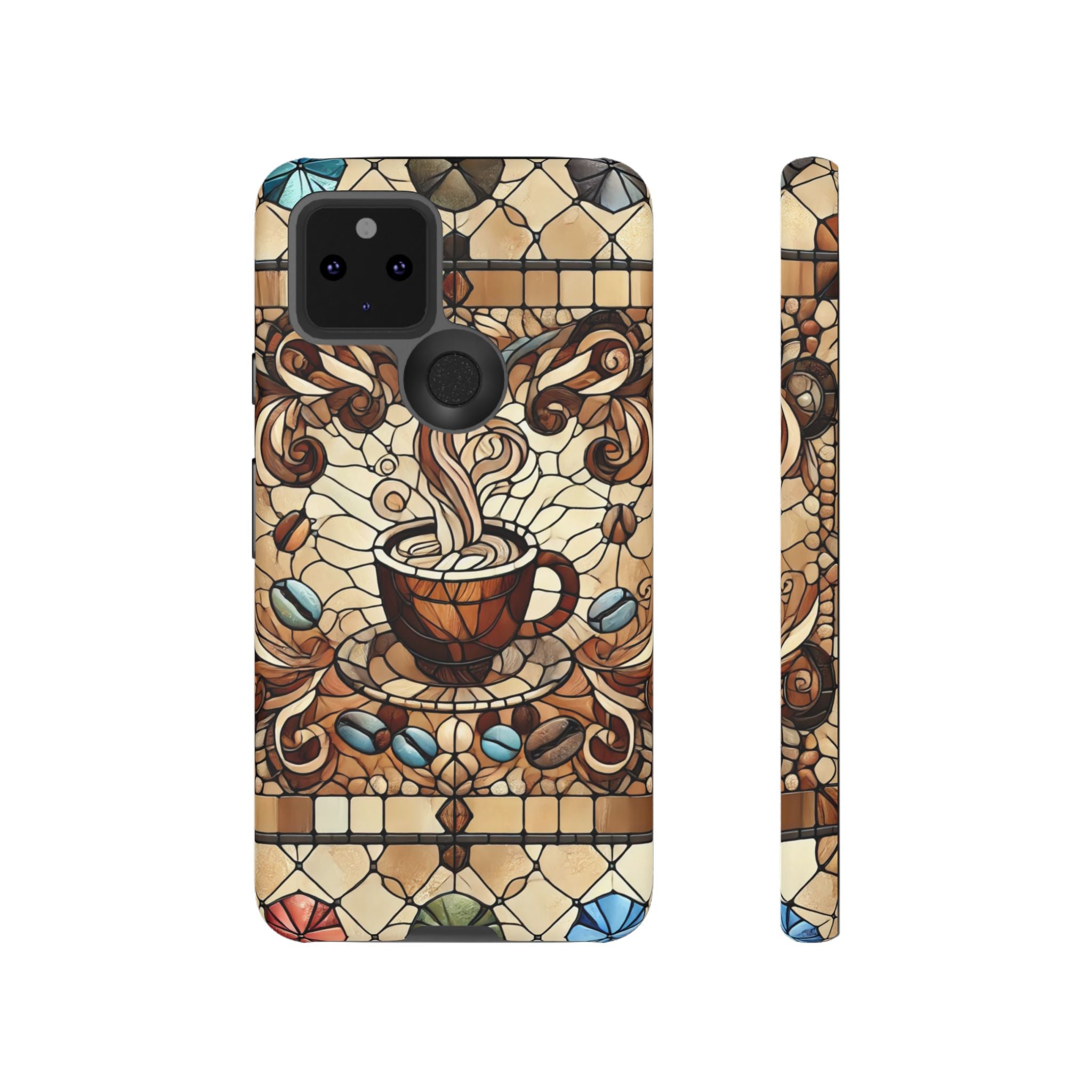 Stained Glass Coffee Android Phone Case – Shockproof TPU, 3D Wrap