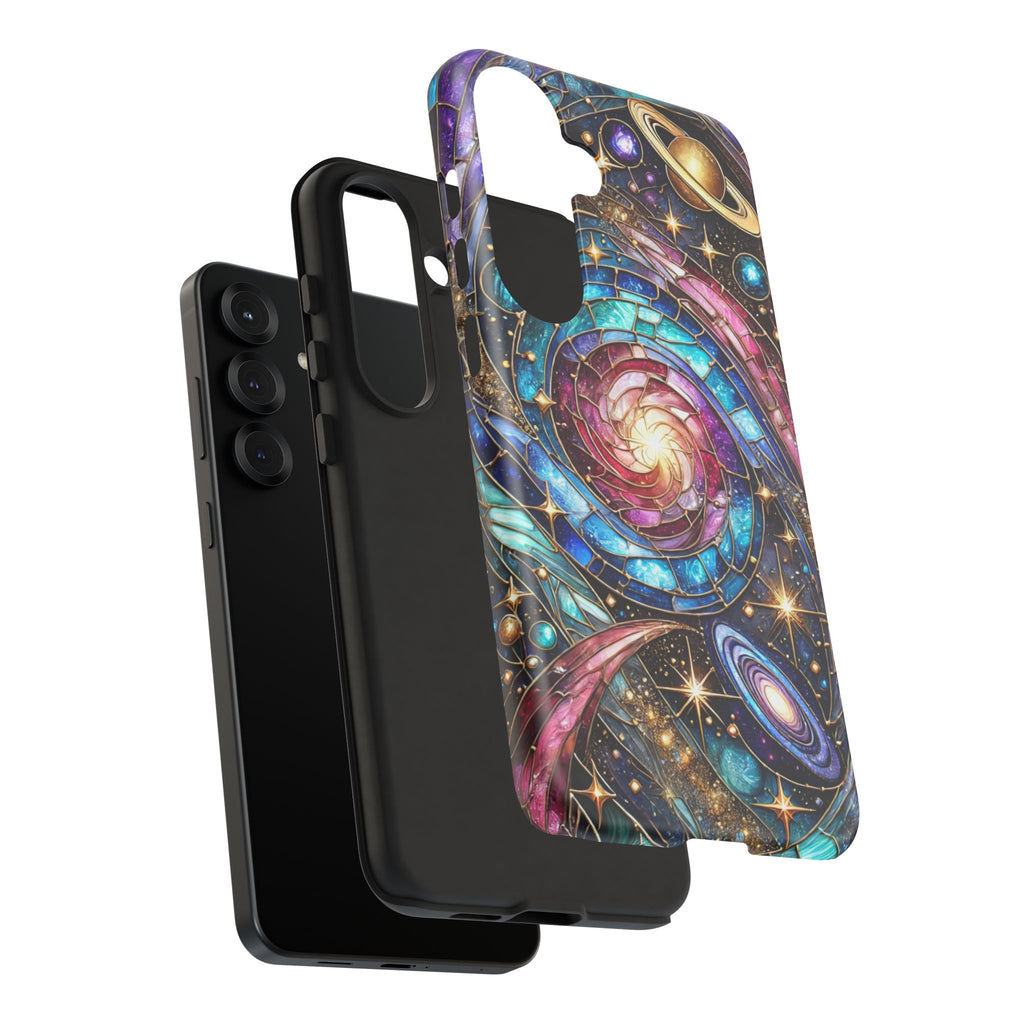 Stained Glass Celestial Android Phone Case – 3D Galaxy Full-Wrap Protective Cover with TPU Liner