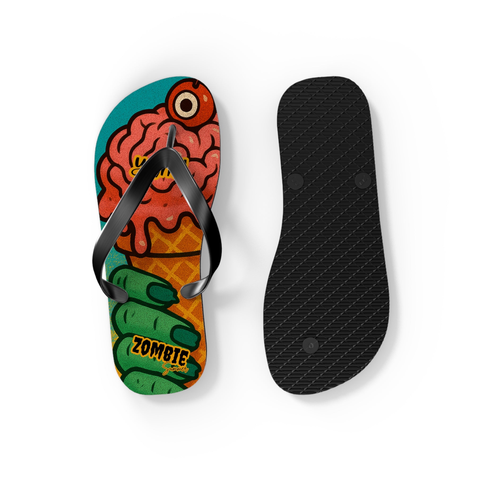 Zombie Ice Cream Flip Flops - Fun Summerween Footwear