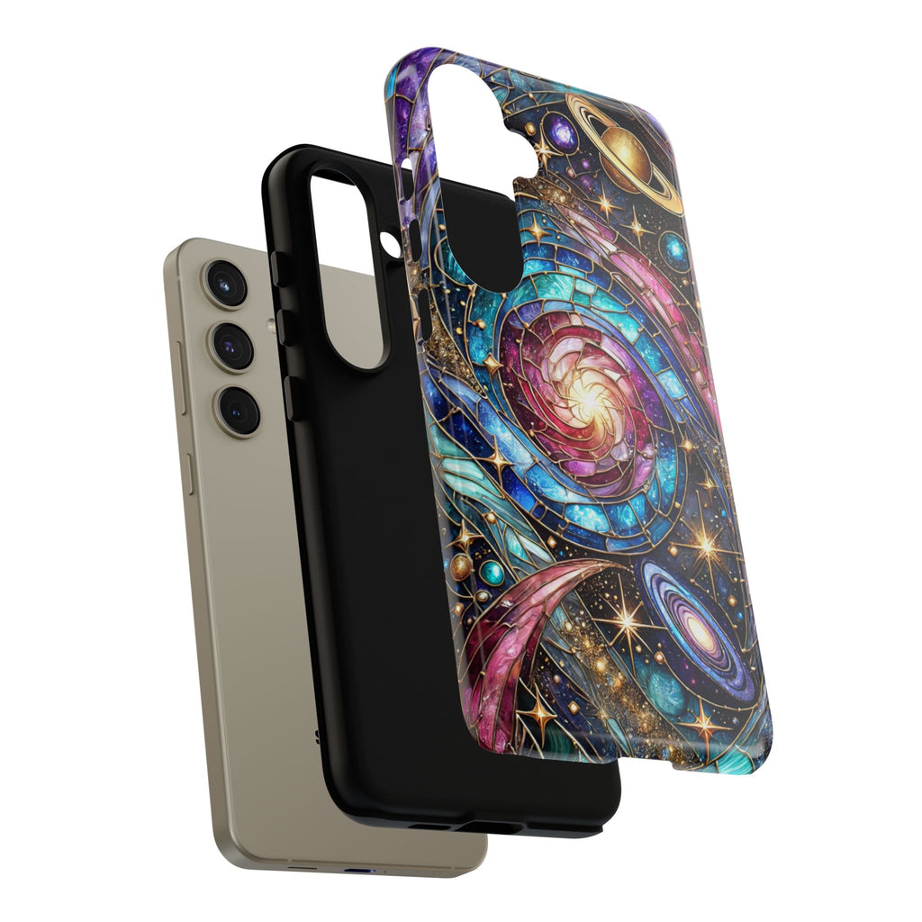 Stained Glass Celestial Android Phone Case – 3D Galaxy Full-Wrap Protective Cover with TPU Liner
