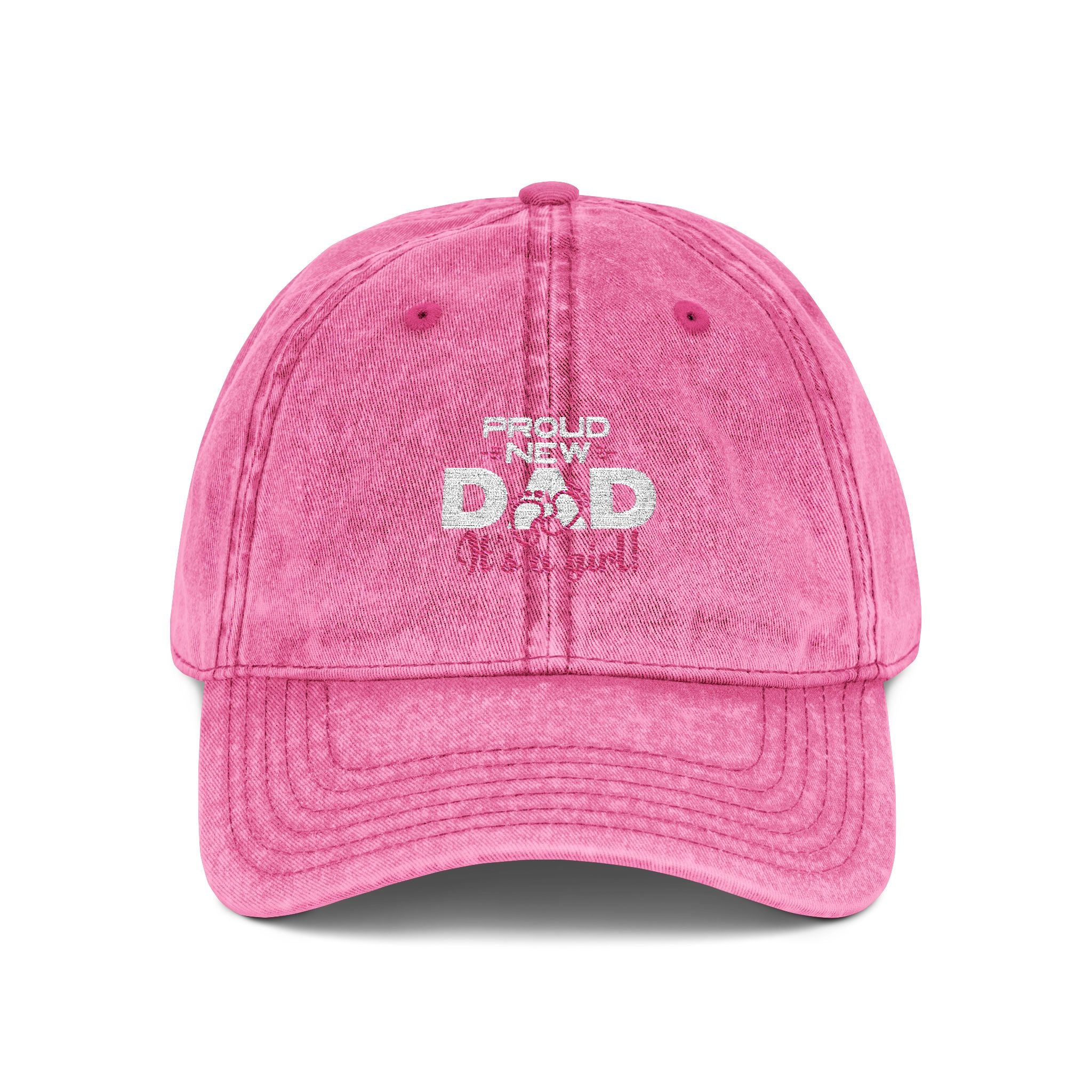 Vintage Embroidered Dad Cap — "Proud New Dad" Washed Baseball Hat