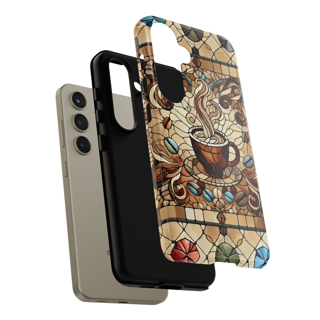Stained Glass Coffee Android Phone Case – Shockproof TPU, 3D Wrap