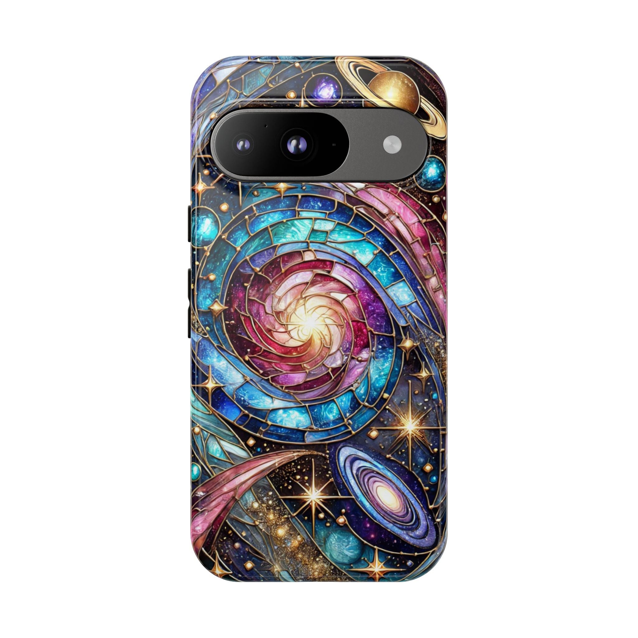 Stained Glass Celestial Android Phone Case – 3D Galaxy Full-Wrap Protective Cover with TPU Liner
