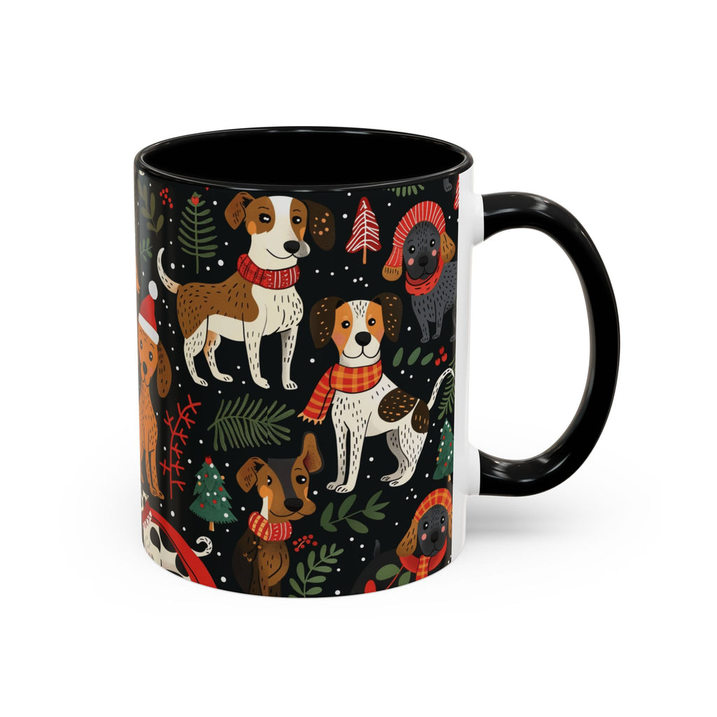 Holiday Dogs Coffee Mug — Festive Dachshund & Beagle Pattern (11/15oz)
