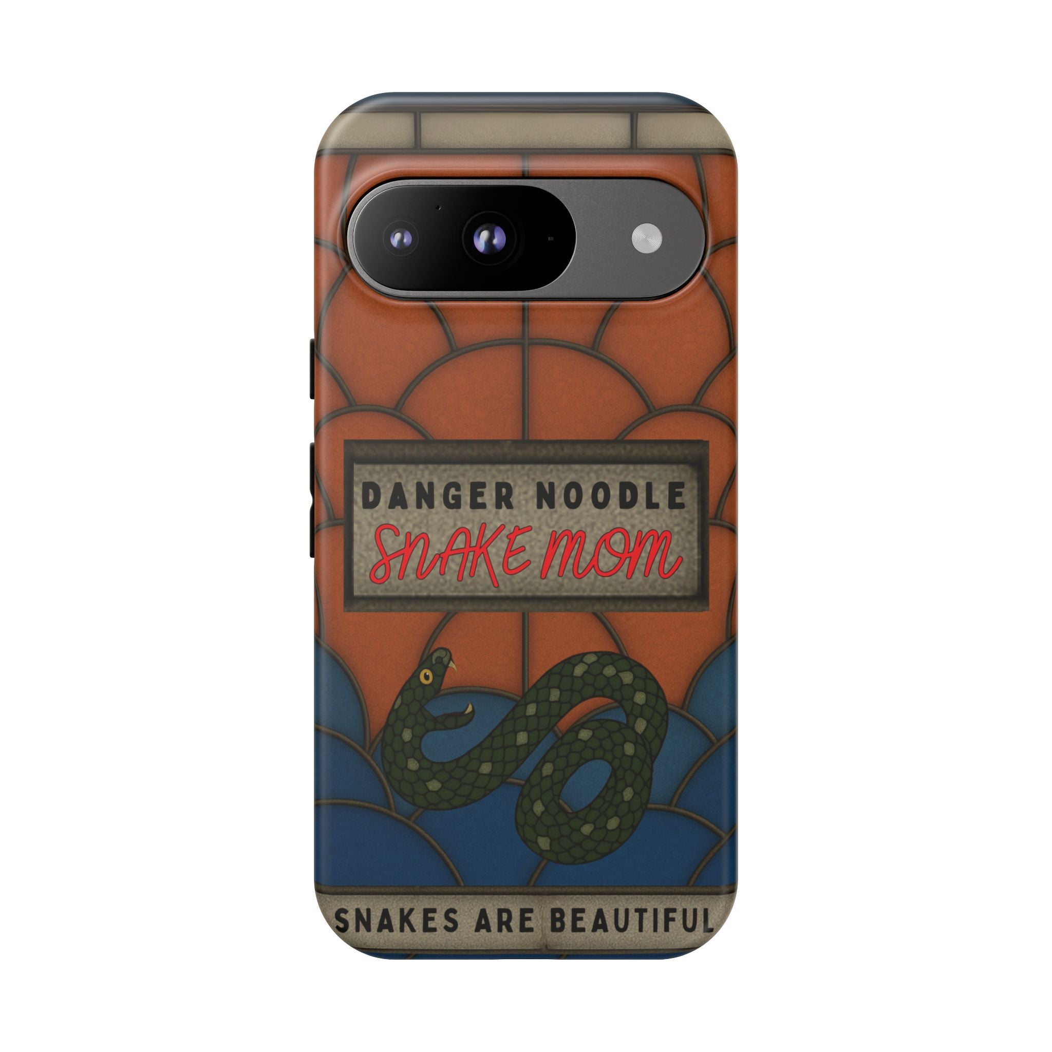 Danger Noodle Snake Mom Phone Case | Snakes Are Beautiful |Stained Glass Snake Art | Funny Snake Lover Gift |  Reptile Mom Phone Cover