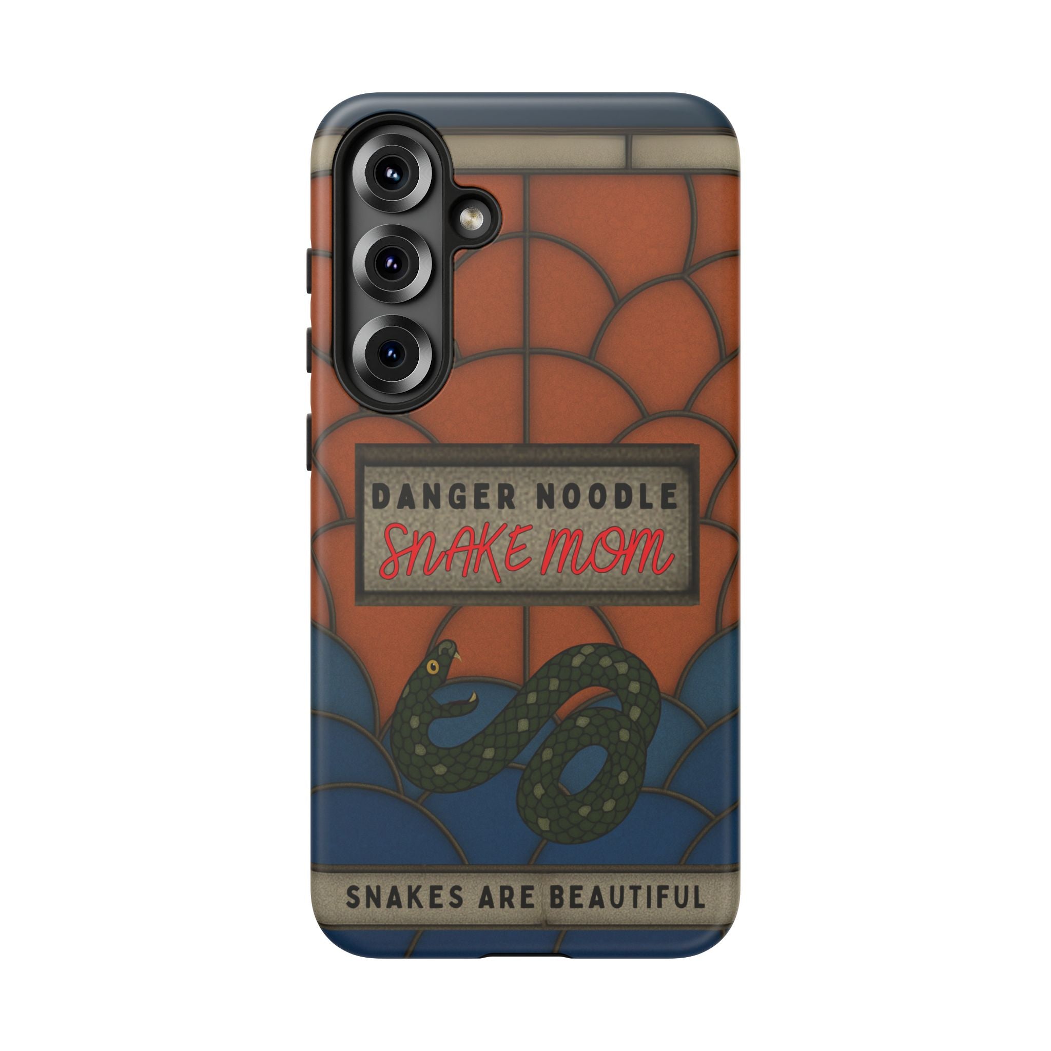 Danger Noodle Snake Mom Phone Case | Snakes Are Beautiful |Stained Glass Snake Art | Funny Snake Lover Gift |  Reptile Mom Phone Cover