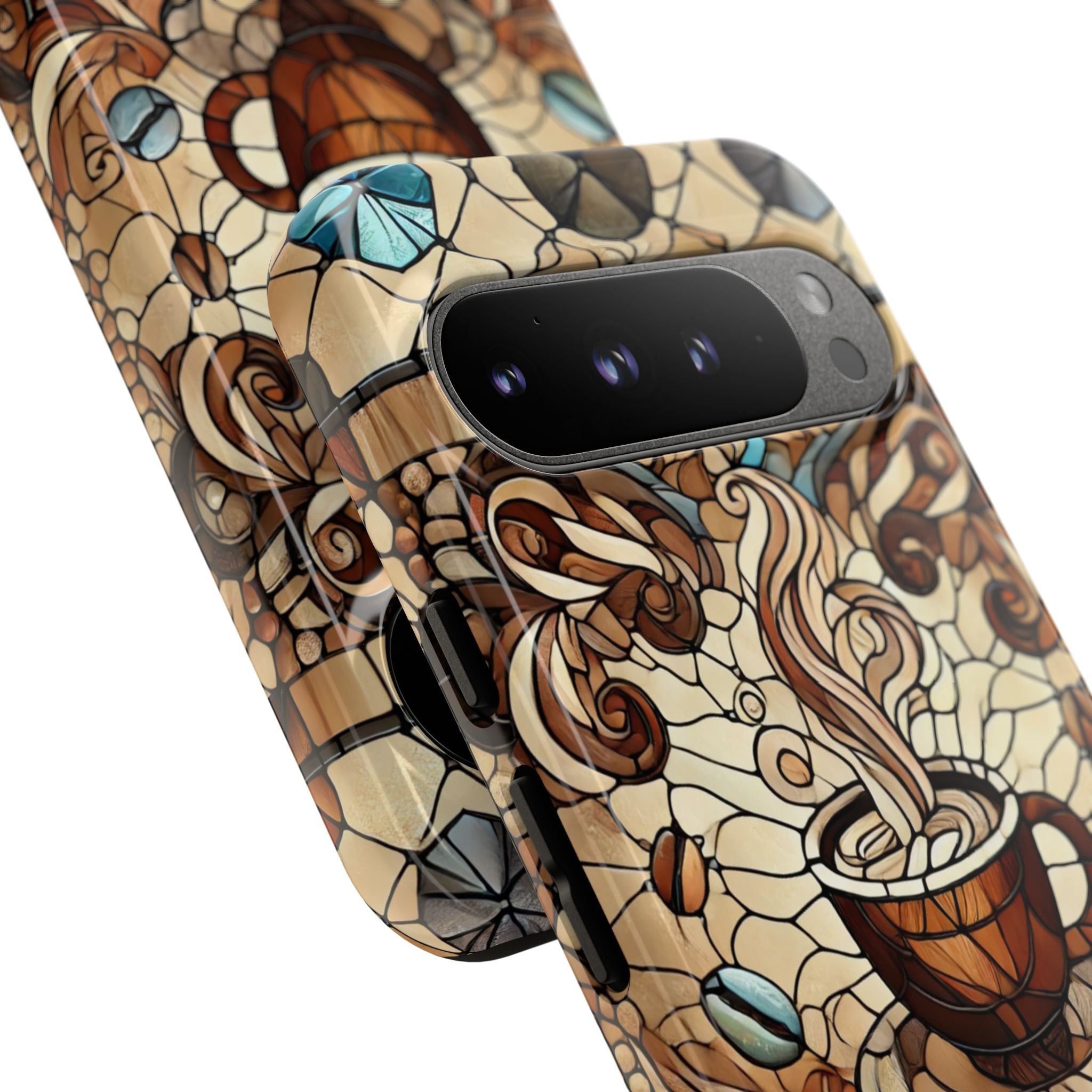 Stained Glass Coffee Android Phone Case – Shockproof TPU, 3D Wrap