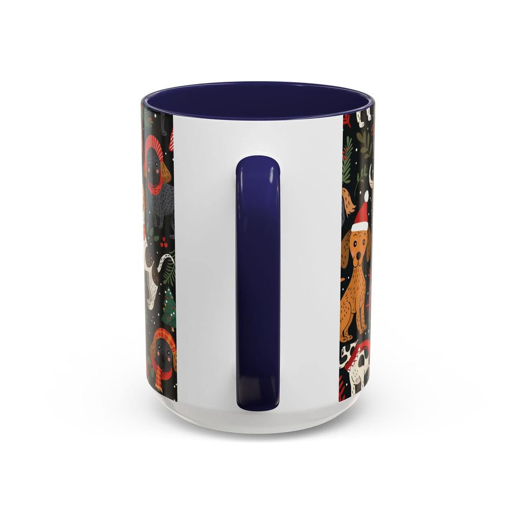 Holiday Dogs Coffee Mug — Festive Dachshund & Beagle Pattern (11/15oz)