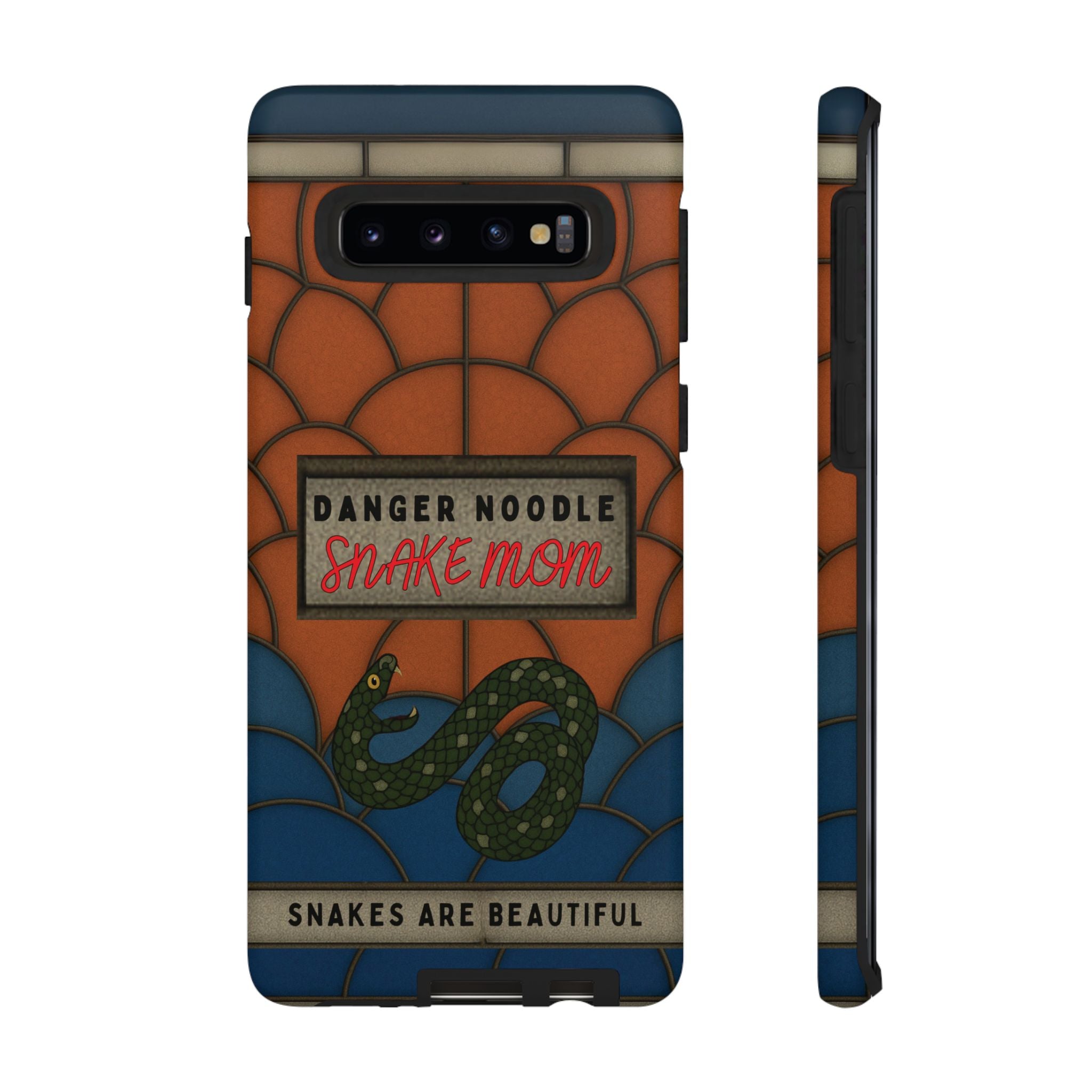 Danger Noodle Snake Mom Phone Case | Snakes Are Beautiful |Stained Glass Snake Art | Funny Snake Lover Gift |  Reptile Mom Phone Cover