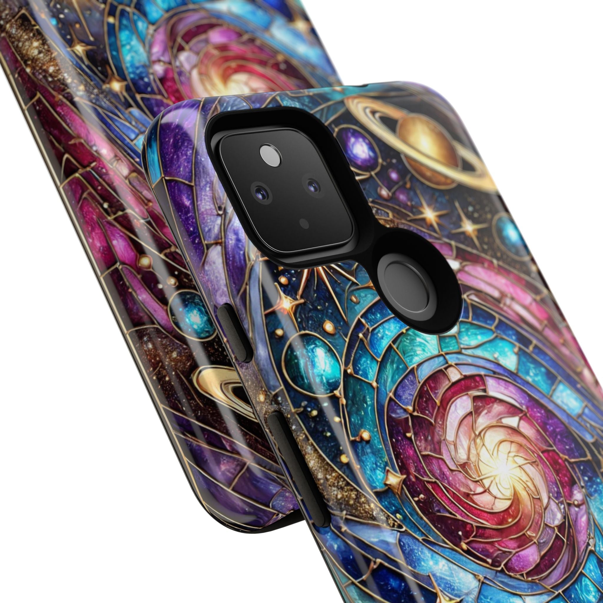 Stained Glass Celestial Android Phone Case – 3D Galaxy Full-Wrap Protective Cover with TPU Liner