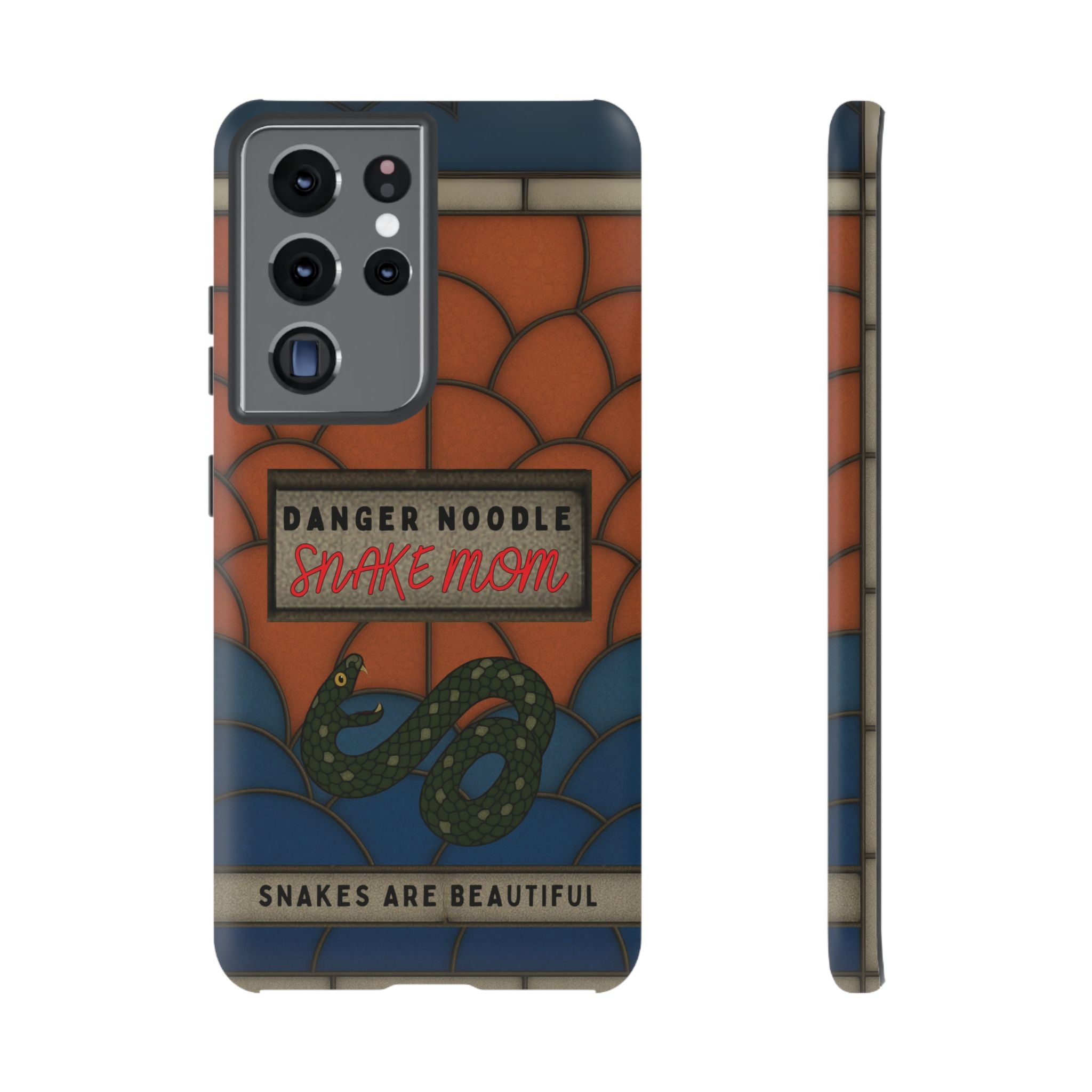 Danger Noodle Snake Mom Phone Case | Snakes Are Beautiful |Stained Glass Snake Art | Funny Snake Lover Gift |  Reptile Mom Phone Cover