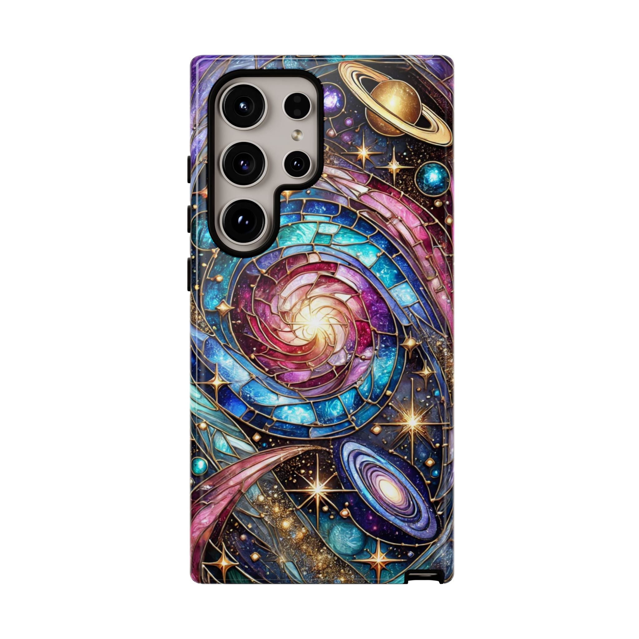 Stained Glass Celestial Android Phone Case – 3D Galaxy Full-Wrap Protective Cover with TPU Liner
