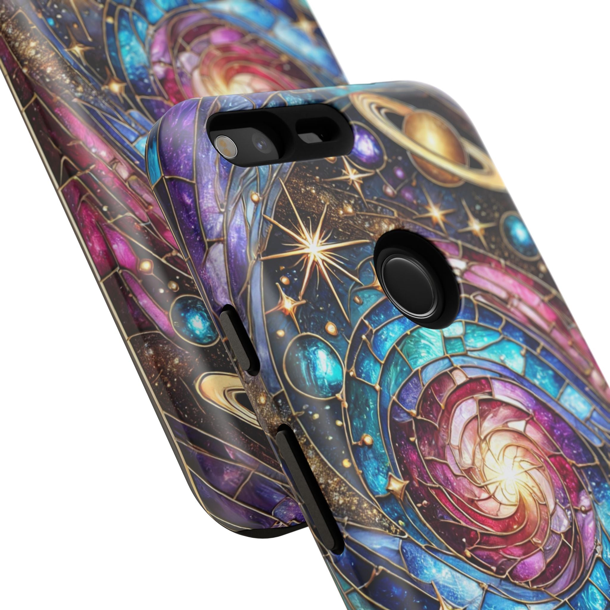 Stained Glass Celestial Android Phone Case – 3D Galaxy Full-Wrap Protective Cover with TPU Liner