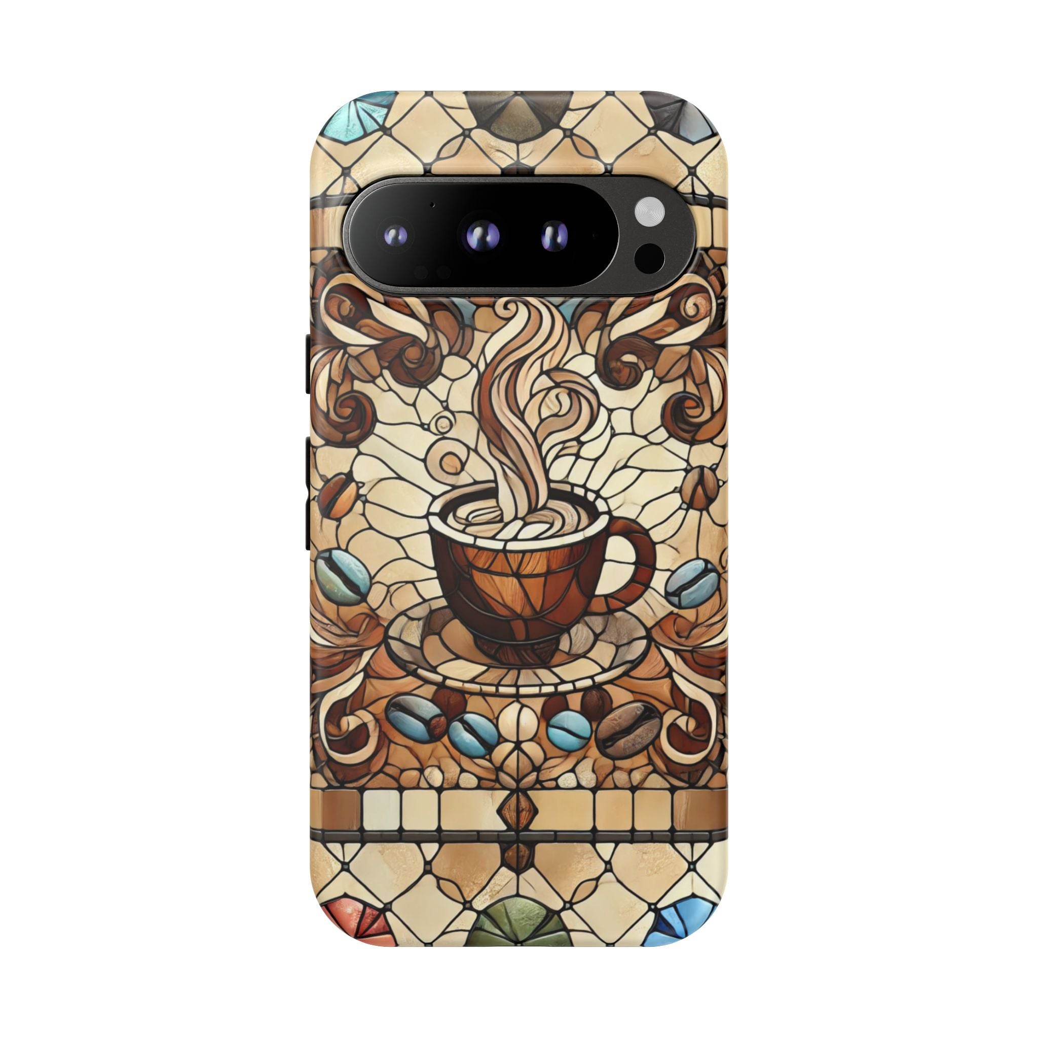 Stained Glass Coffee Android Phone Case – Shockproof TPU, 3D Wrap