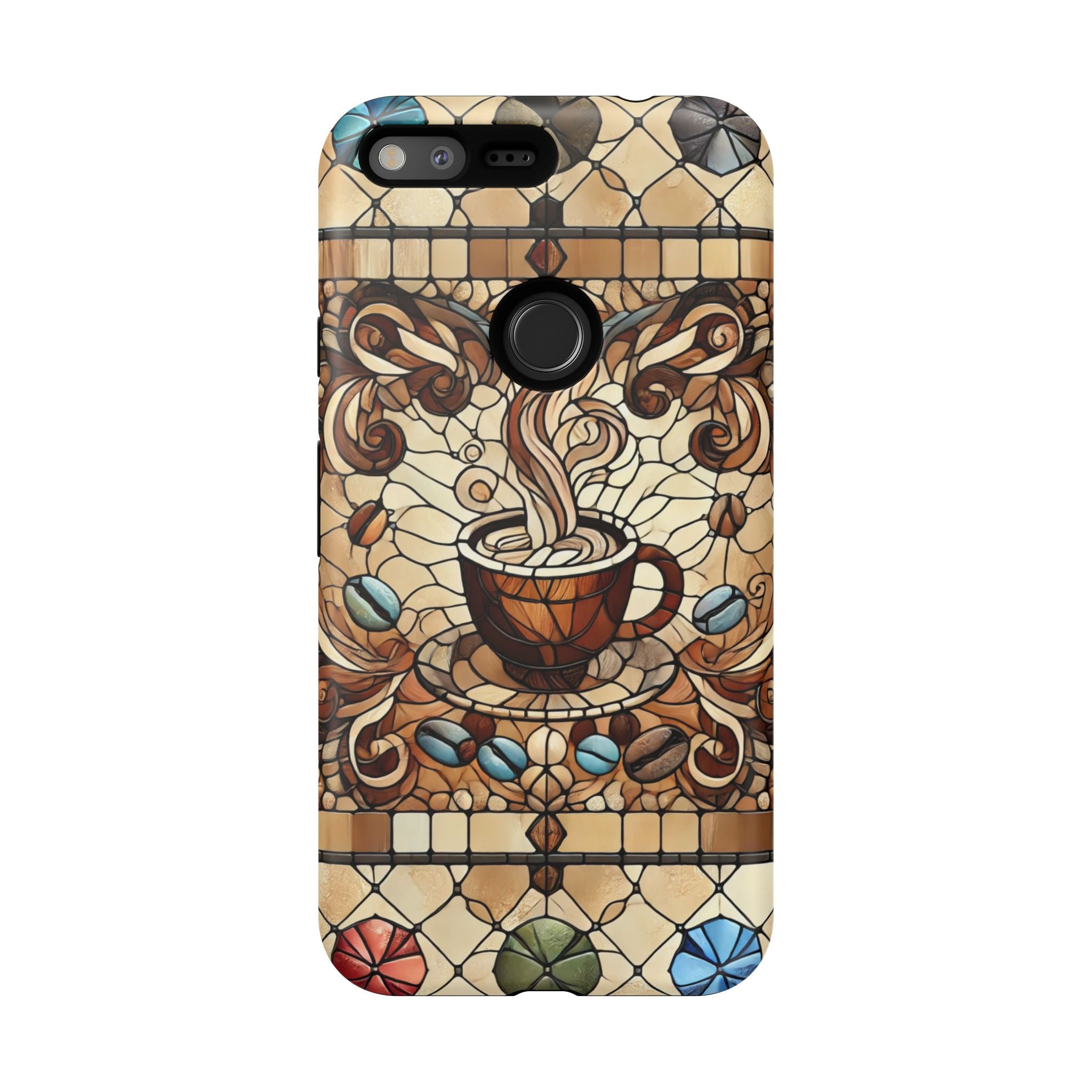 Stained Glass Coffee Android Phone Case – Shockproof TPU, 3D Wrap