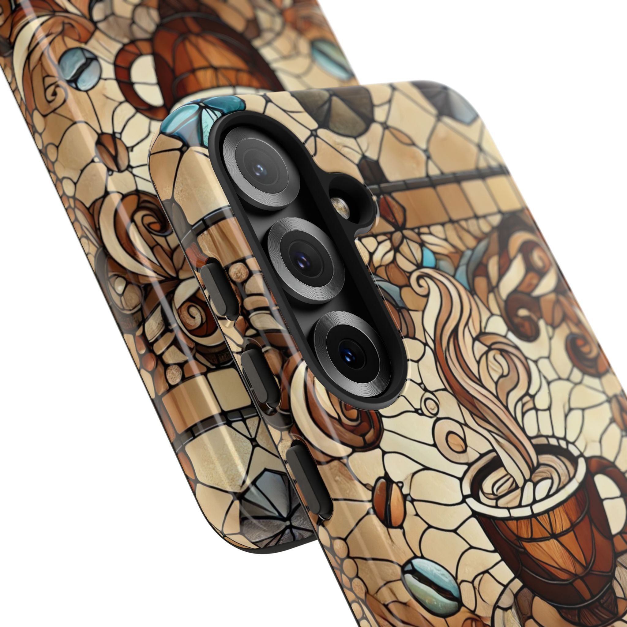 Stained Glass Coffee Android Phone Case – Shockproof TPU, 3D Wrap