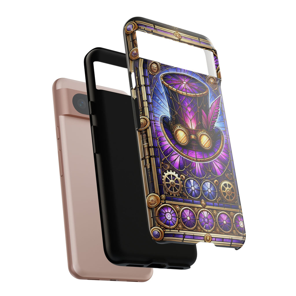 Stained Glass Steampunk Android Phone Case – 3D Full-Wrap Protective Cover with TPU Liner