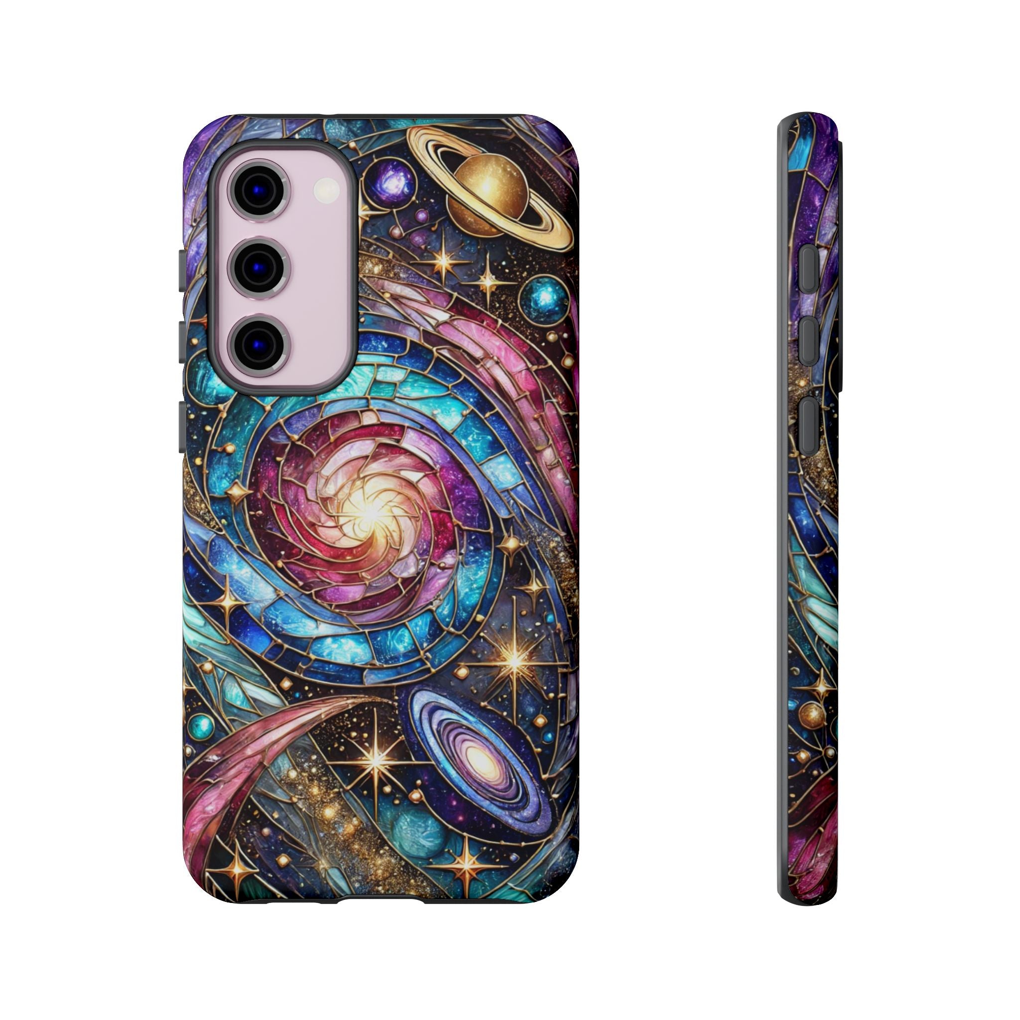 Stained Glass Celestial Android Phone Case – 3D Galaxy Full-Wrap Protective Cover with TPU Liner