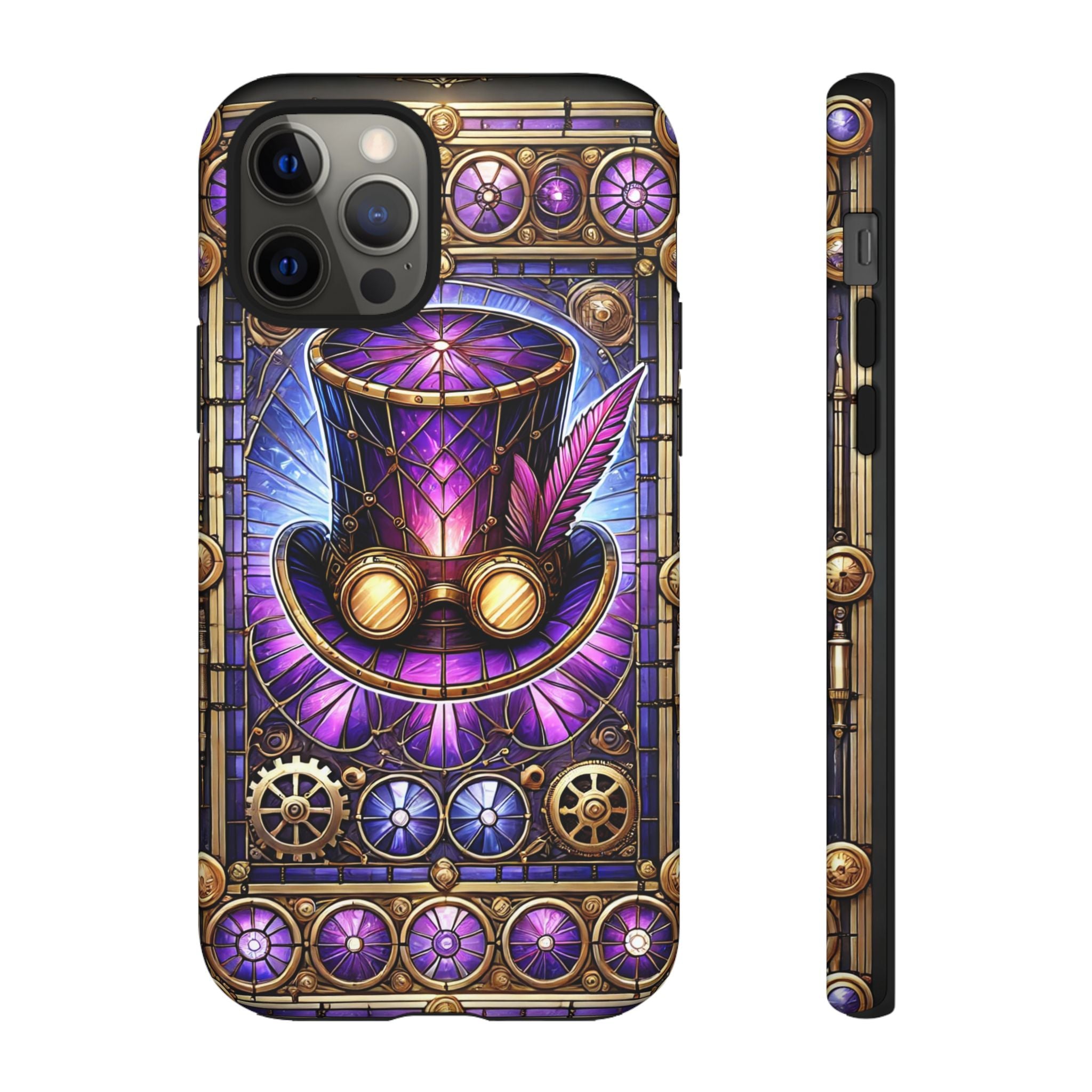 Stained Glass Steampunk iPhone Case – 3D Full-Wrap Protective Phone Cover With TPU Liner