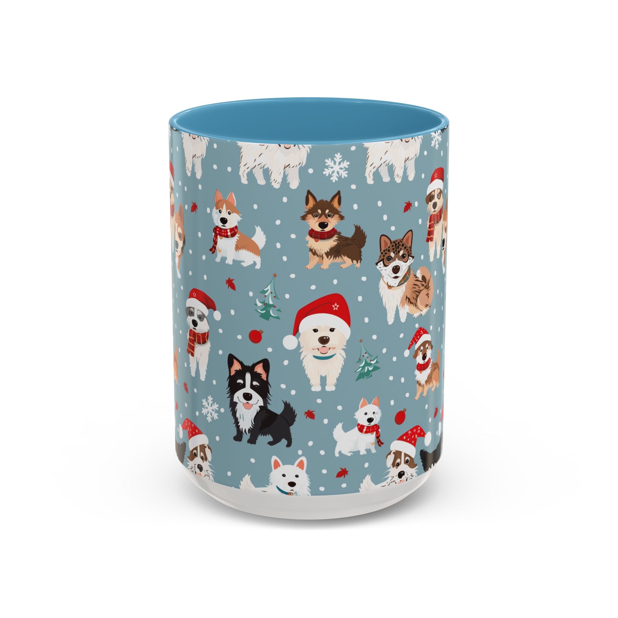 Corgi Holiday Coffee Mug – Cute Santa Dog Pattern Accent Mug (11/15oz)