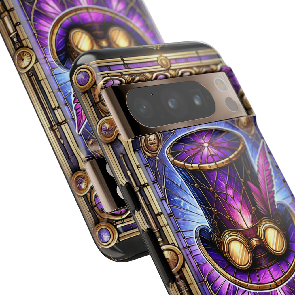 Stained Glass Steampunk Android Phone Case – 3D Full-Wrap Protective Cover with TPU Liner
