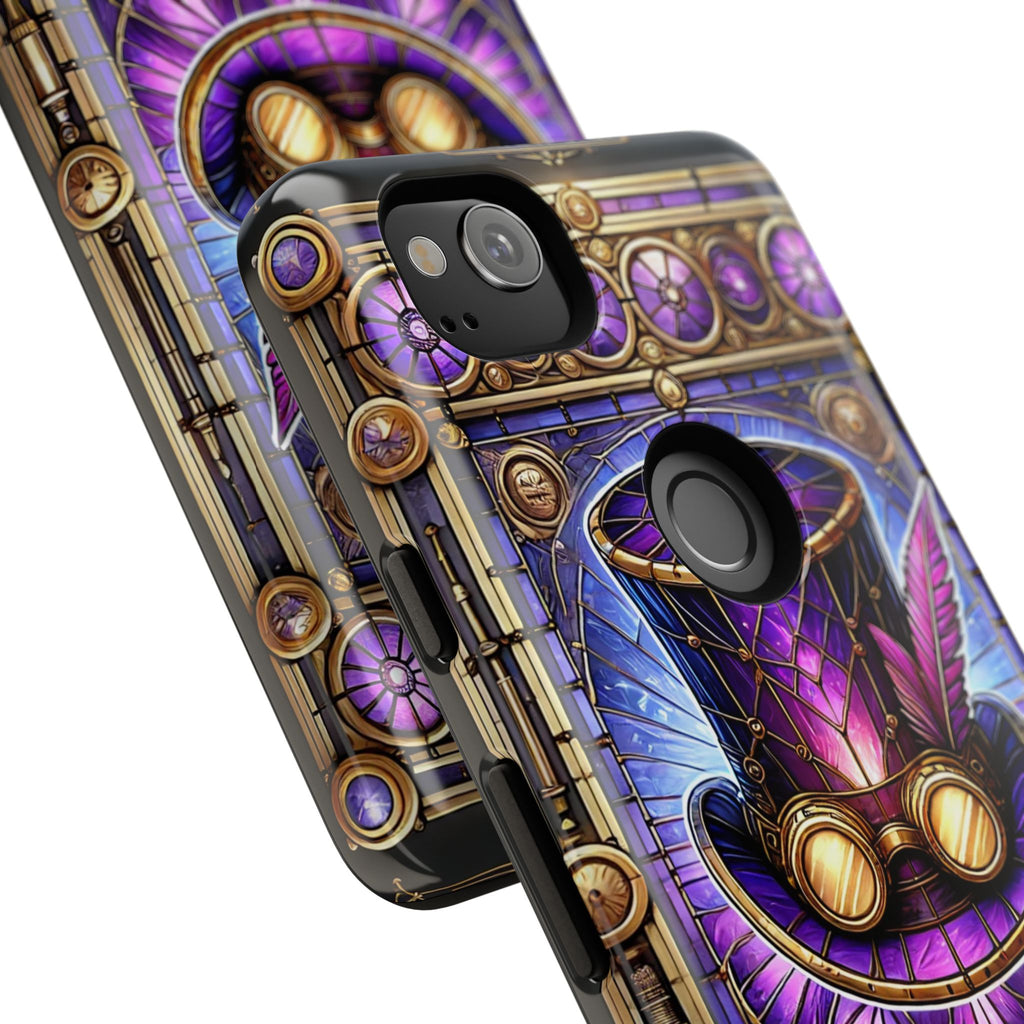 Stained Glass Steampunk Android Phone Case – 3D Full-Wrap Protective Cover with TPU Liner