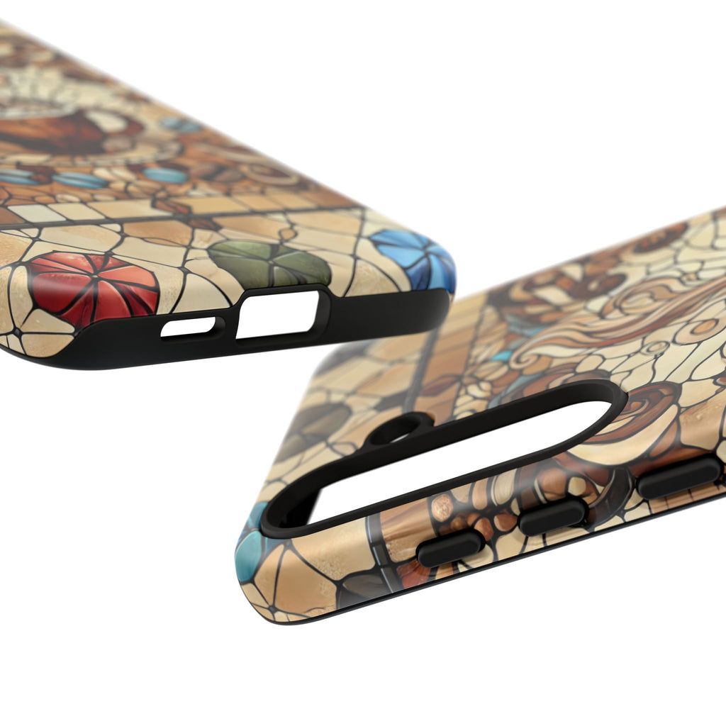Stained Glass Coffee Android Phone Case – Shockproof TPU, 3D Wrap