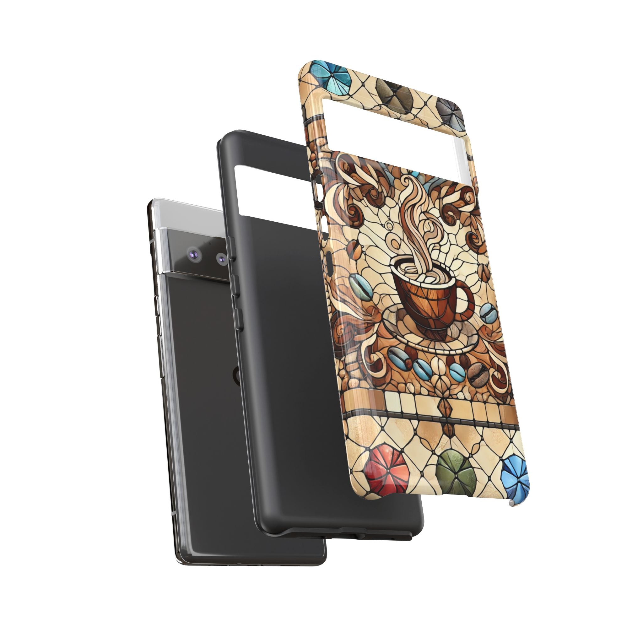 Stained Glass Coffee Android Phone Case – Shockproof TPU, 3D Wrap