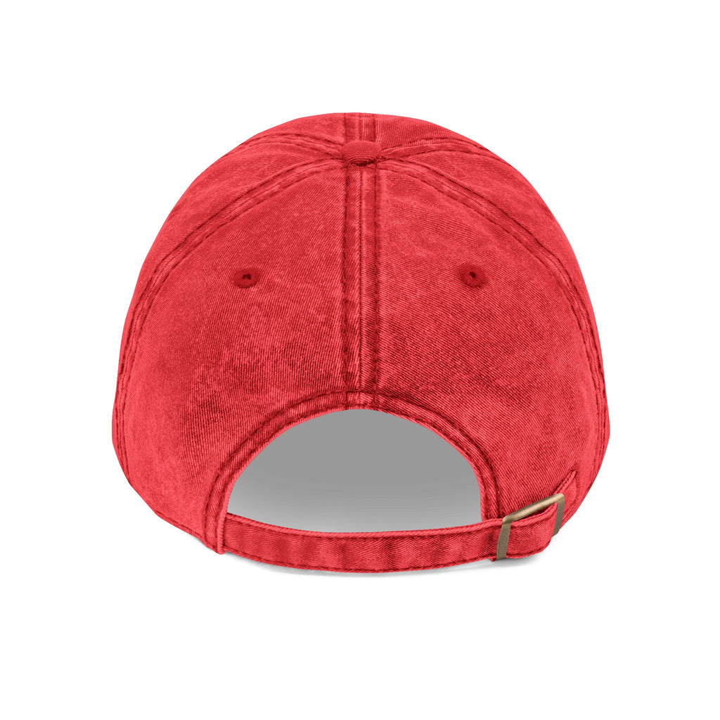 Vintage Embroidered 'Proud New Dad' Cap — Distressed Red Baseball Hat