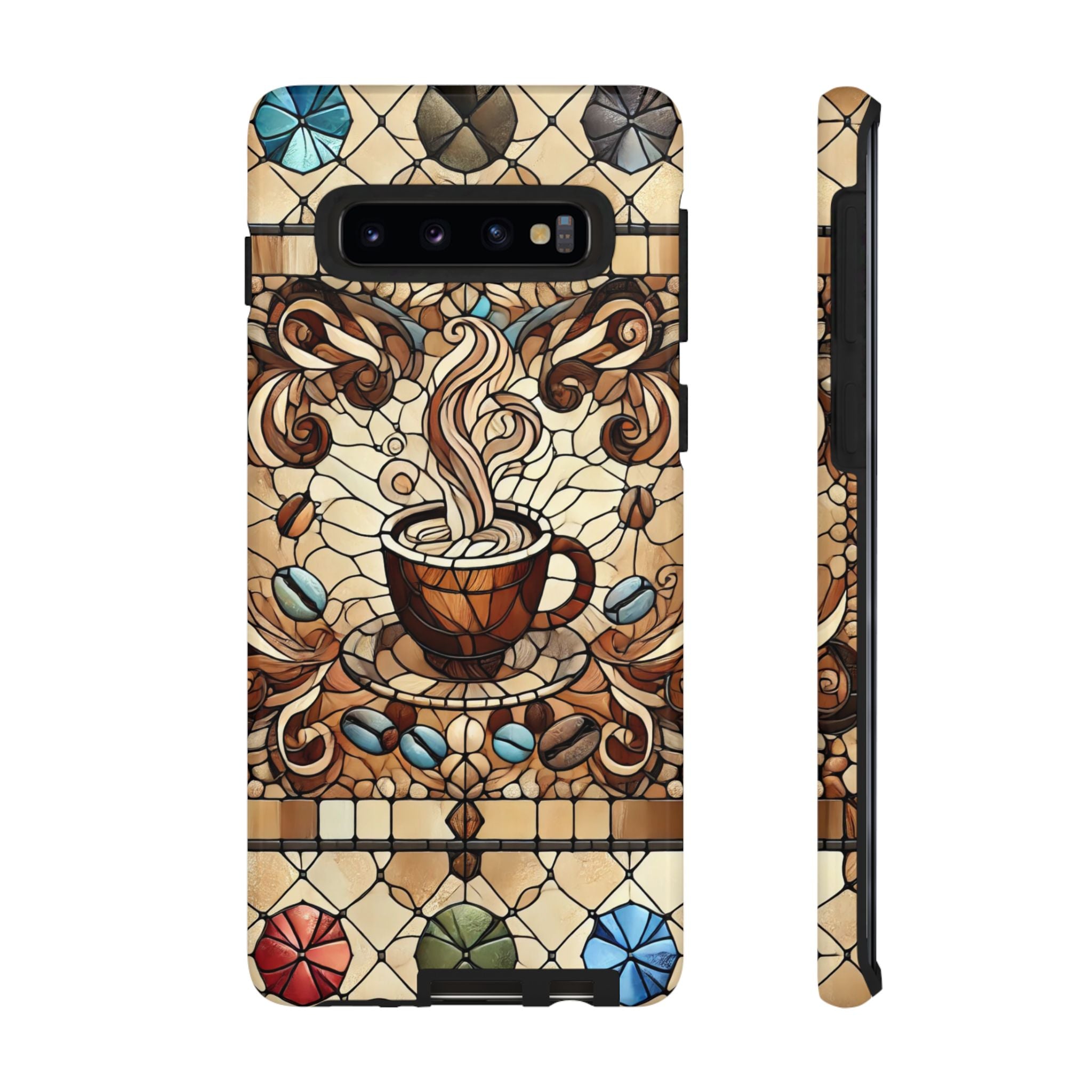 Stained Glass Coffee Android Phone Case – Shockproof TPU, 3D Wrap