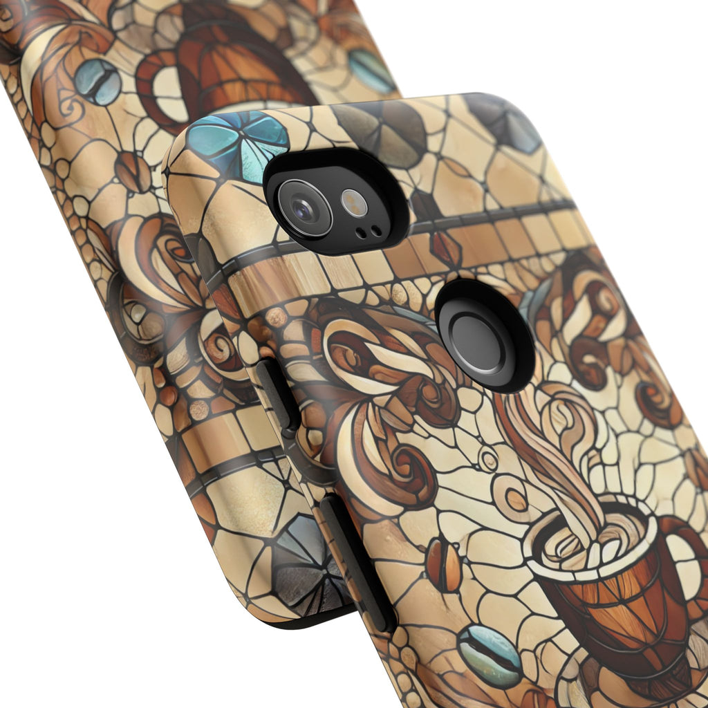 Stained Glass Coffee Android Phone Case – Shockproof TPU, 3D Wrap